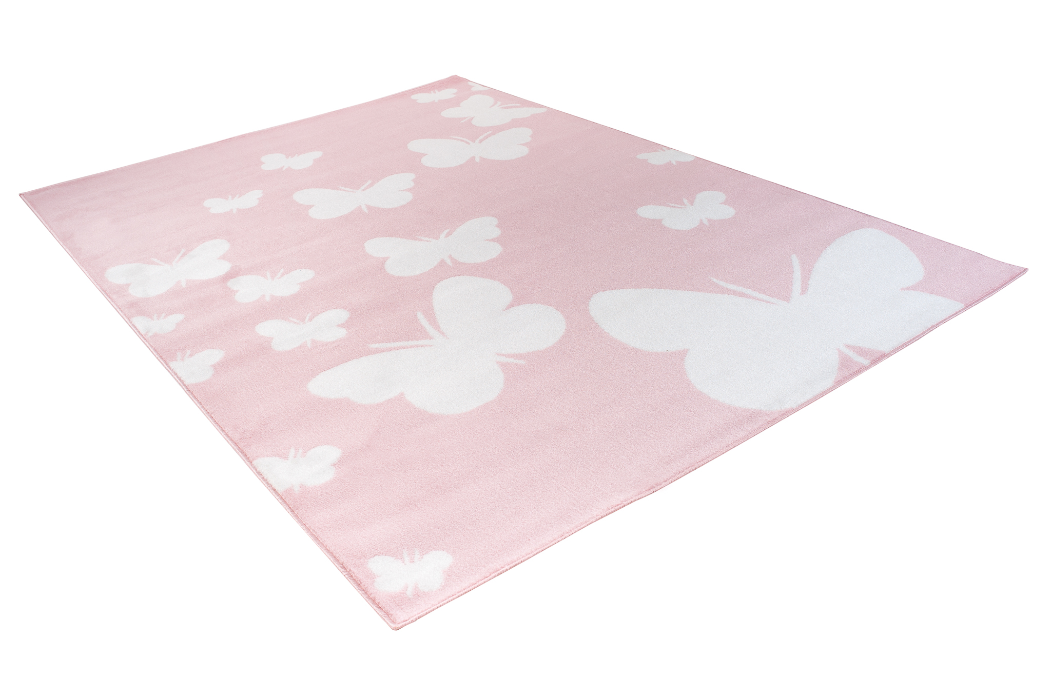 Alfombra infantil rosa blanca mariposas círculos flores estrellas habitación infantil ECOTEX - Imagen 18 de 33