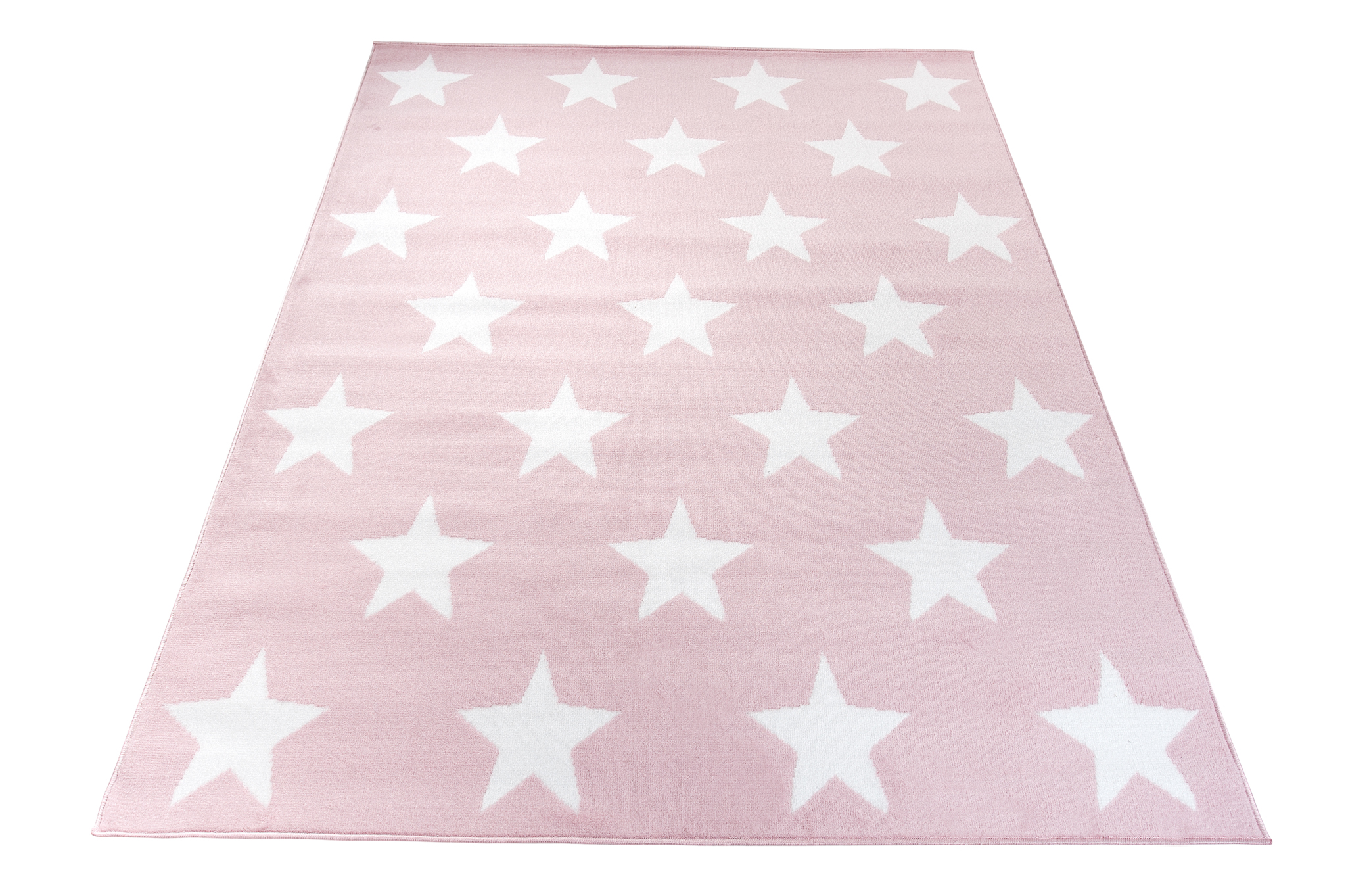 Alfombra infantil rosa blanca mariposas círculos flores estrellas habitación infantil ECOTEX - Imagen 31 de 33