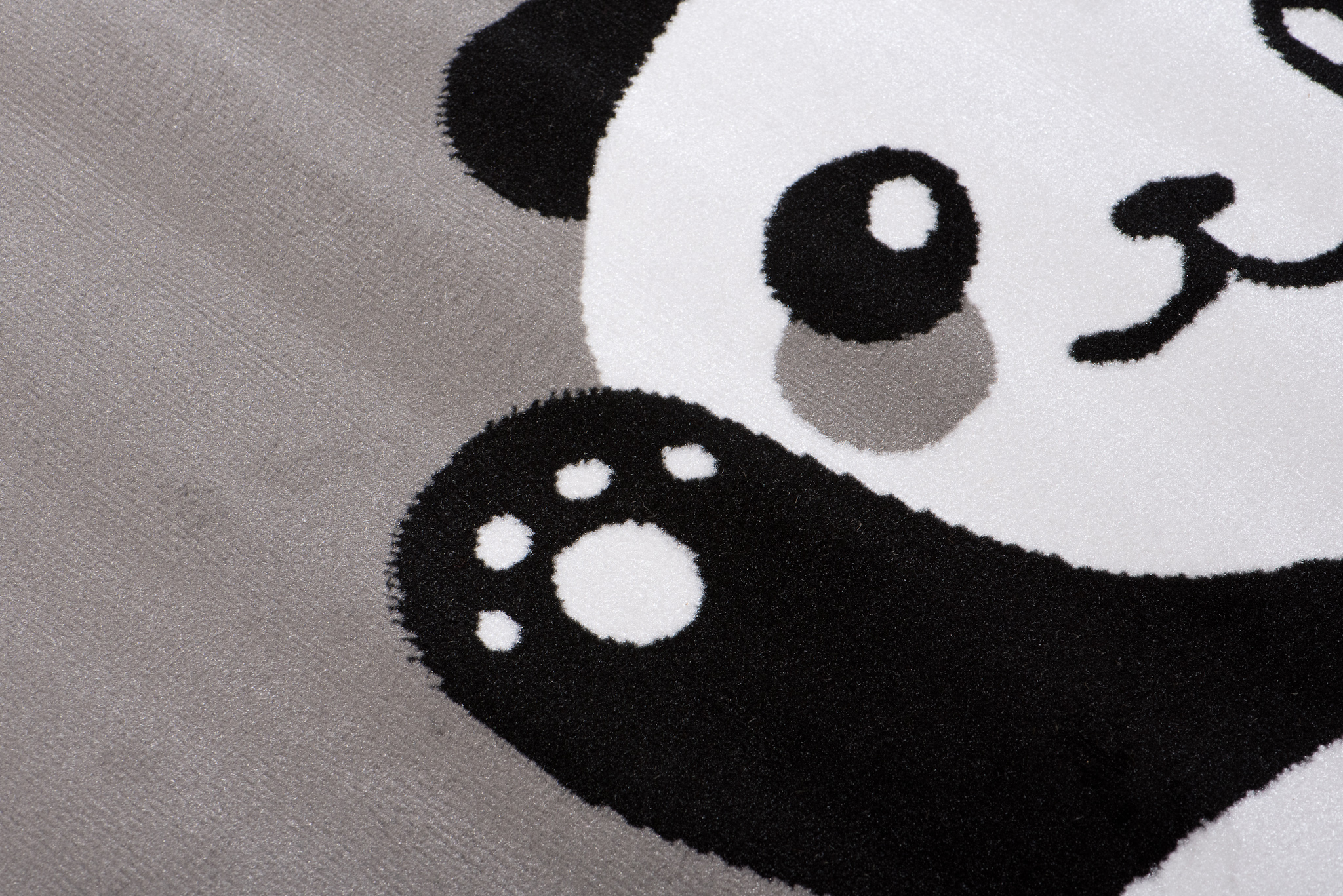 Tappeto bambino panda orso motivo rosa grigio nero animali pelo corto cameretta bambini - Foto 4 di 17