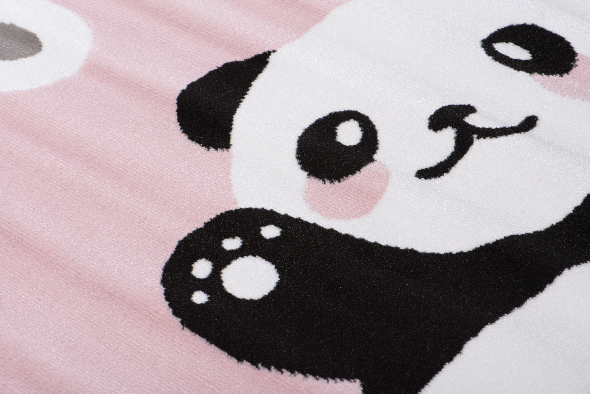 Tappeto bambino panda orso motivo rosa grigio nero animali pelo corto cameretta bambini - Foto 12 di 17