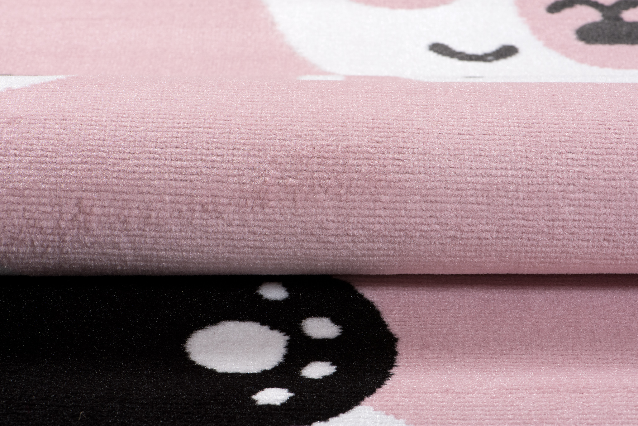 Tappeto bambino panda orso motivo rosa grigio nero animali pelo corto cameretta bambini - Foto 13 di 17