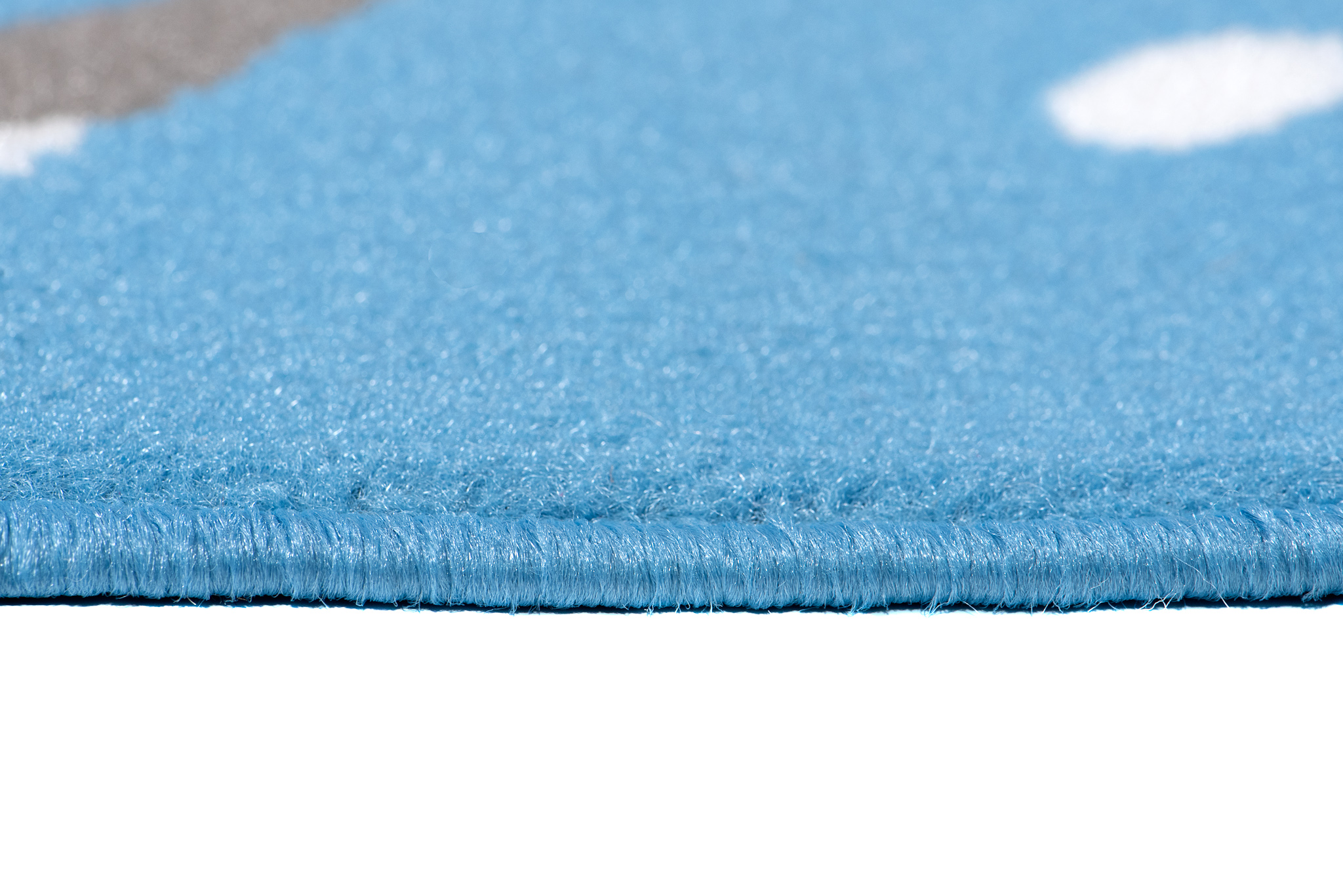 Alfombra infantil de pelo corto espacio patrón cohetes azul gris habitación infantil guardería - Imagen 6 de 9