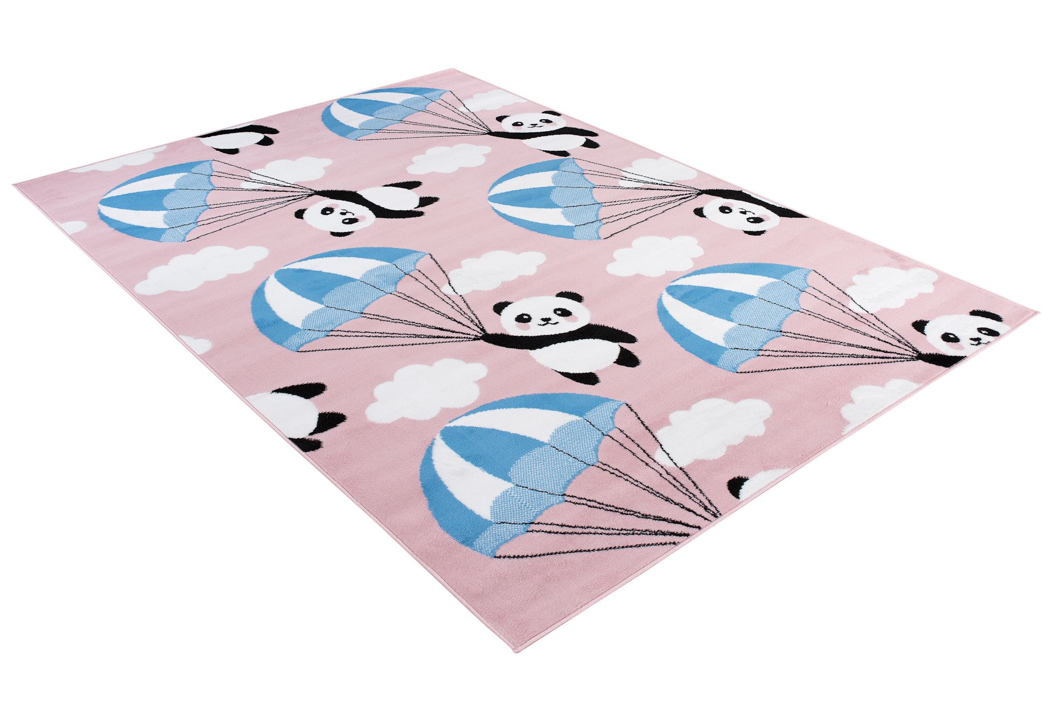 Alfombra infantil de pelo corto rosa gris animales panda habitación infantil fácil de cuidar ECOTEX - Imagen 17 de 17
