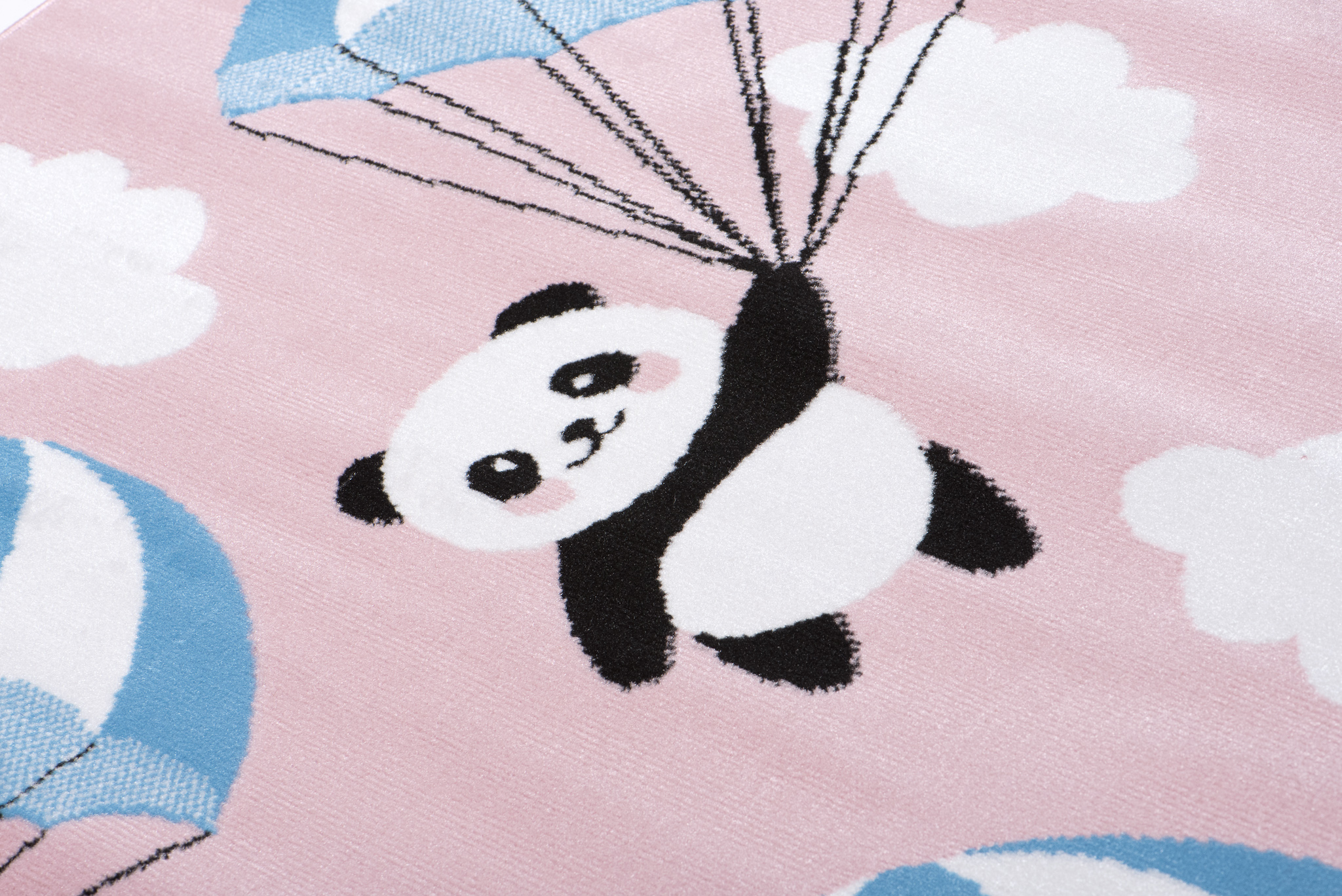 Alfombra infantil de pelo corto rosa gris animales panda habitación infantil fácil de cuidar ECOTEX - Imagen 12 de 17