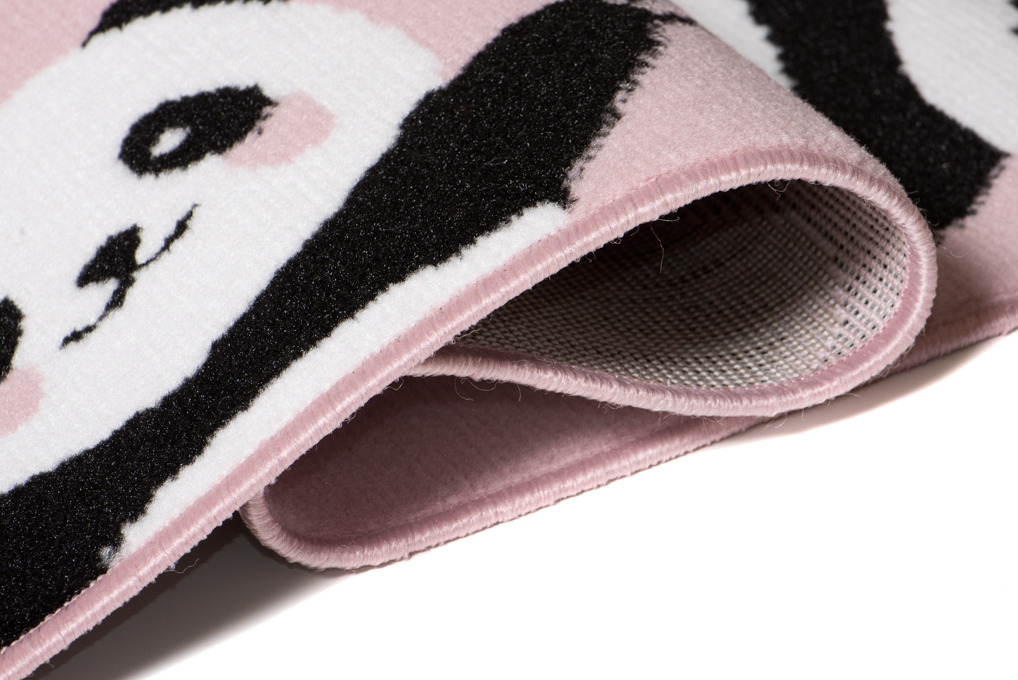 Alfombra infantil de pelo corto rosa gris animales panda habitación infantil fácil de cuidar ECOTEX - Imagen 15 de 17