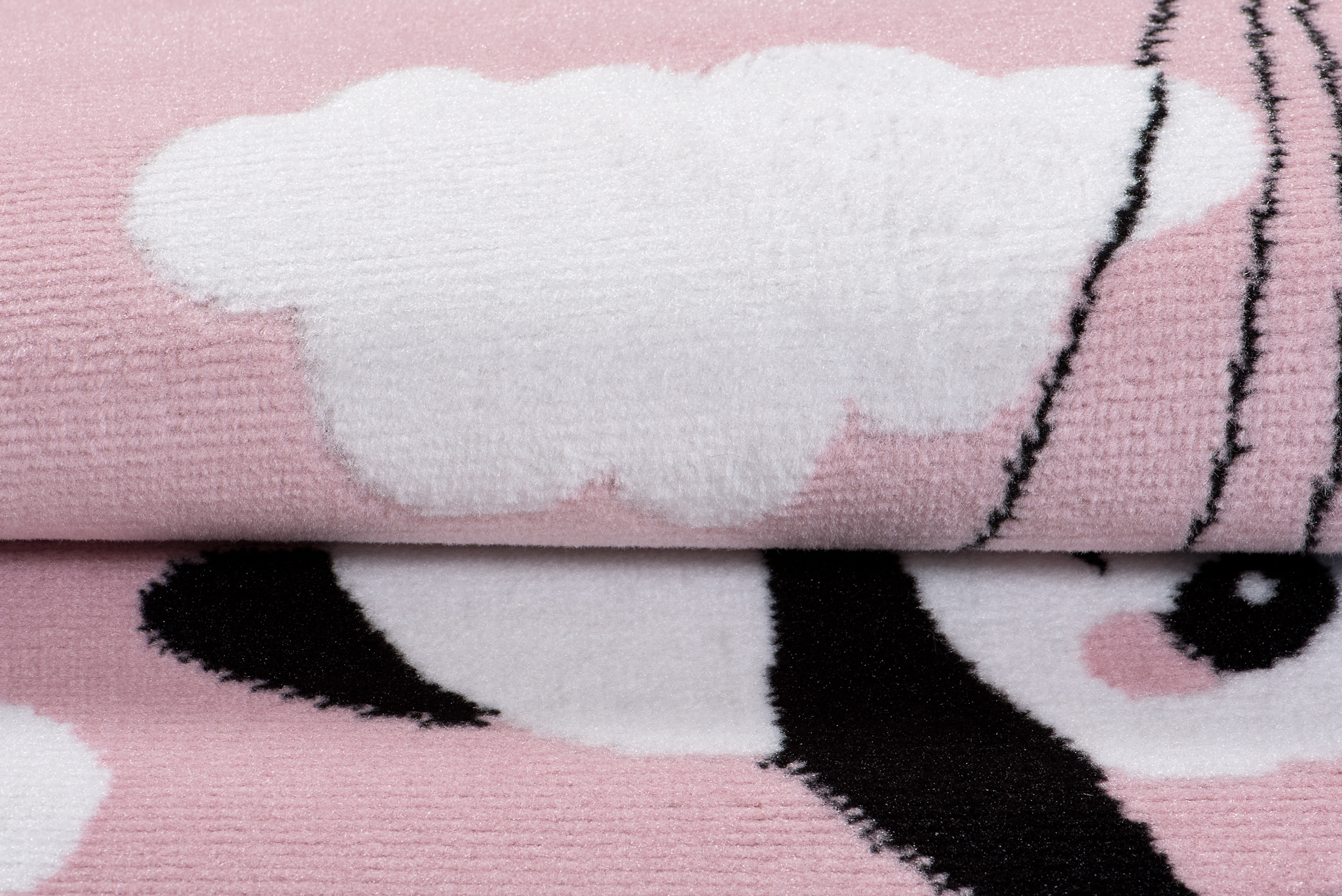 Alfombra infantil de pelo corto rosa gris animales panda habitación infantil fácil de cuidar ECOTEX - Imagen 13 de 17