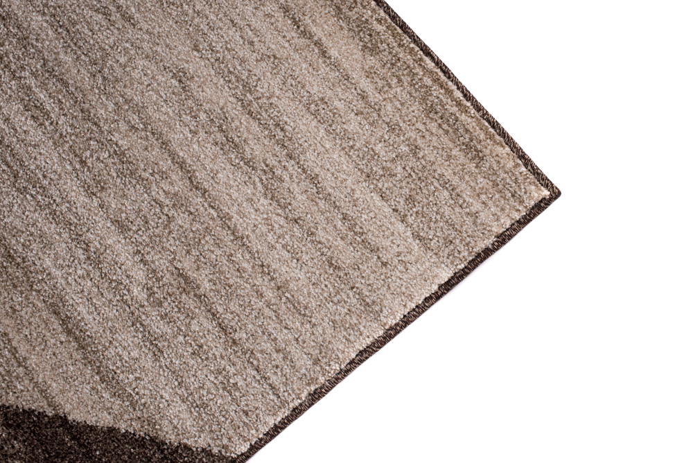 Alfombra de pelo corto moderno marrón patrón geométrico rayas figuras salón - Imagen 19 de 45