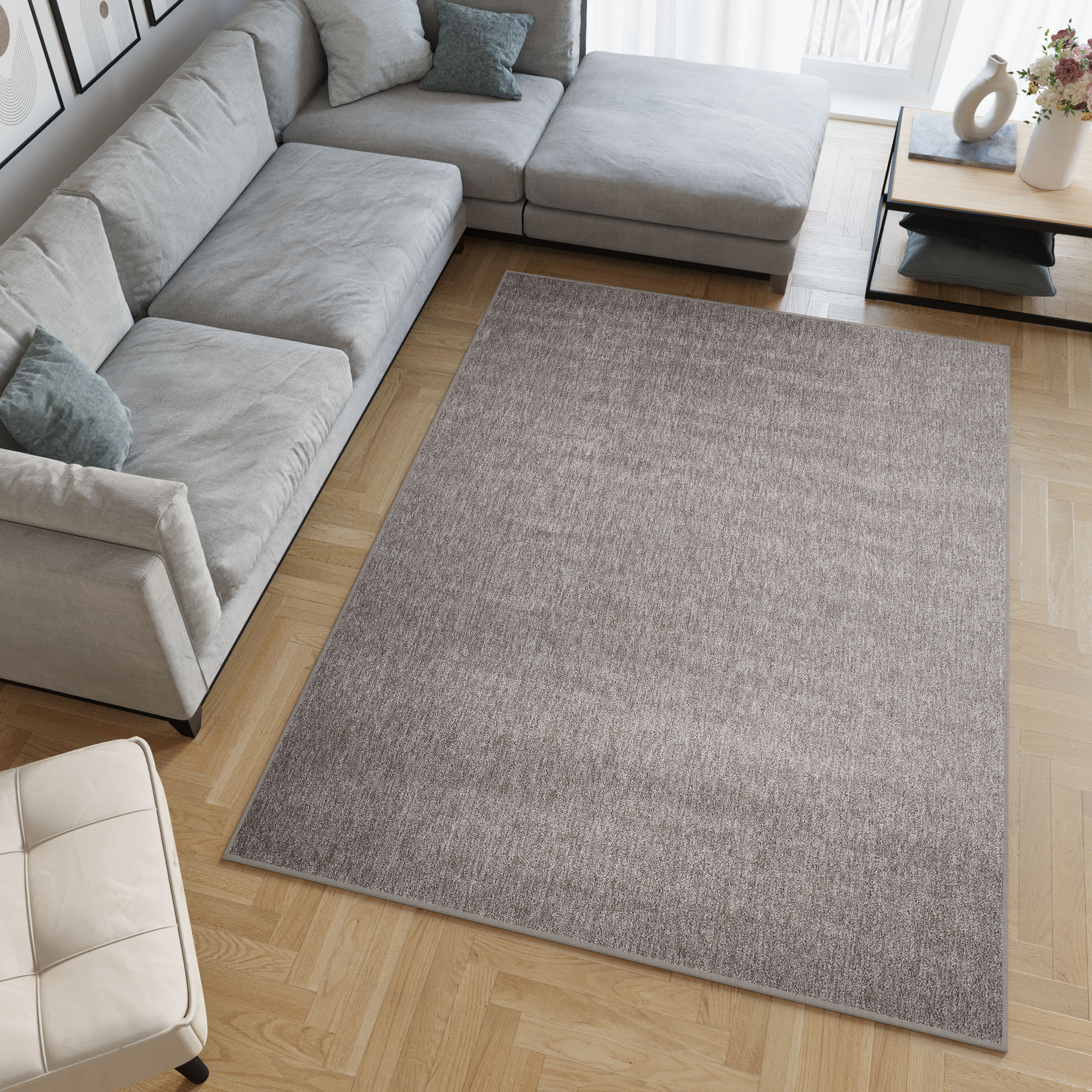 Tappeto soggiorno tinta unita grigio nero moderno pelo corto tecnologia loop ÖKOTEX - Foto 22 di 31