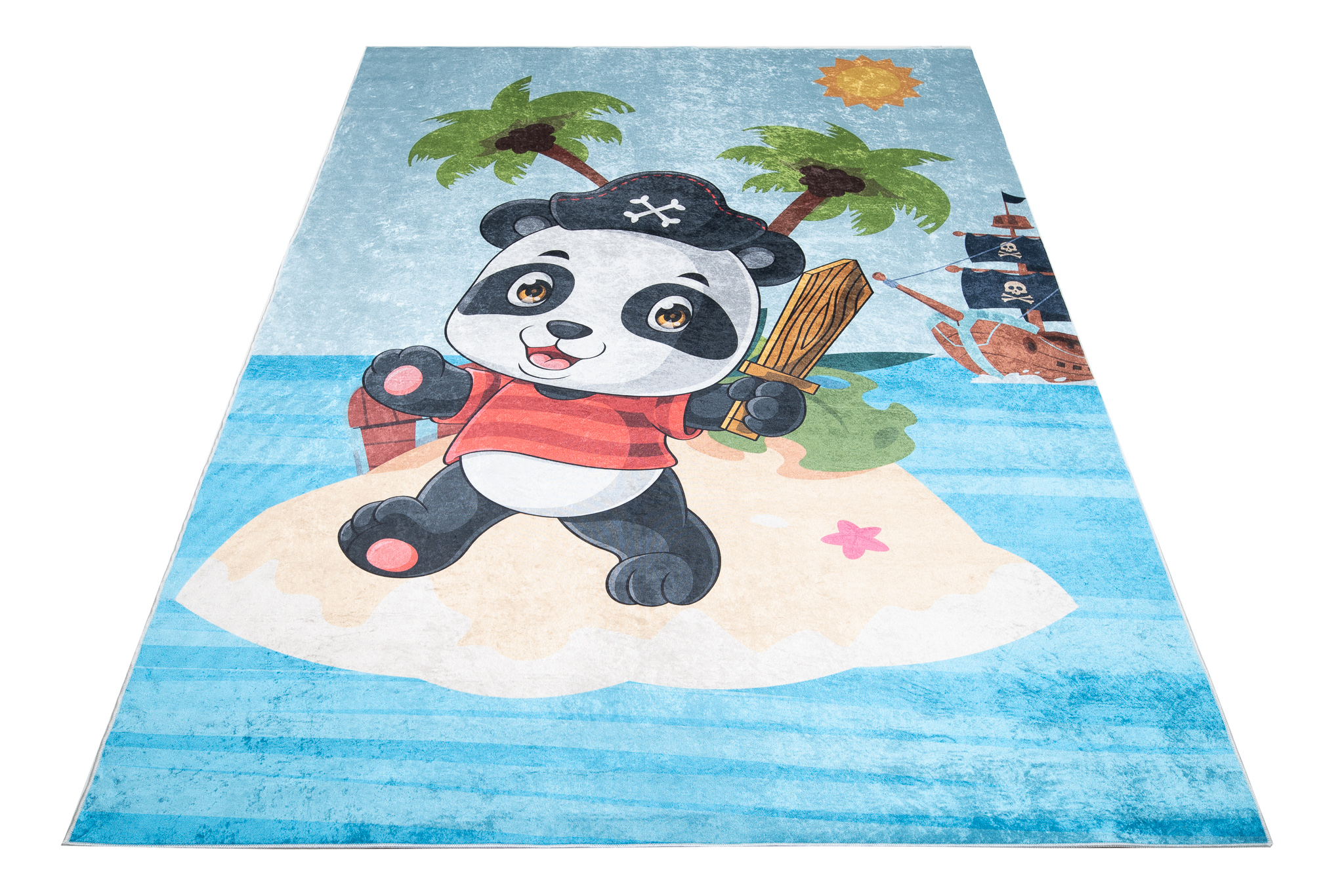 Tapis tapis pour enfants lavable panda pirate antidérapant chambre pour enfants - Photo 10/12
