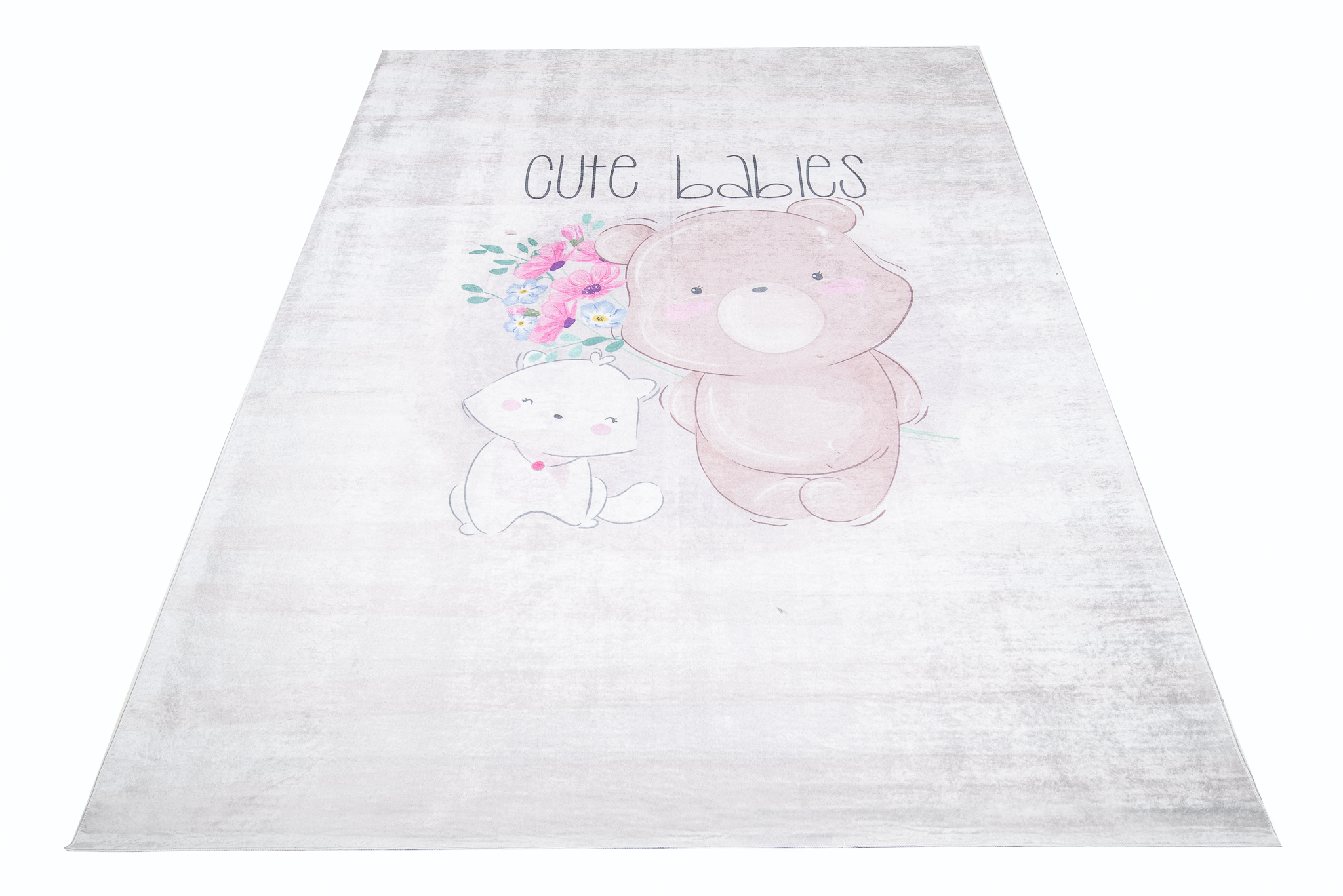 Tapis Enfant Moderne Lavable Imprimé Antidérapant Ours Chat Chambre Enfant - Photo 10/12