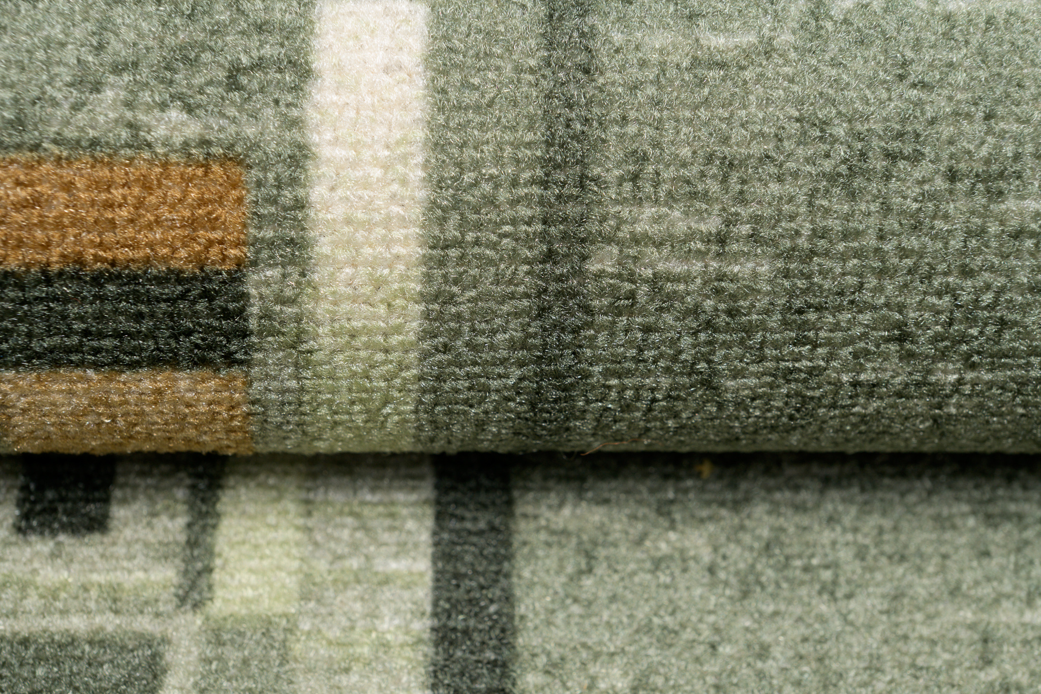 Antirutsch Teppich Läufer Meterware Modern Kurzflor Olivengrün Figuren Flur - Bild 6 von 9