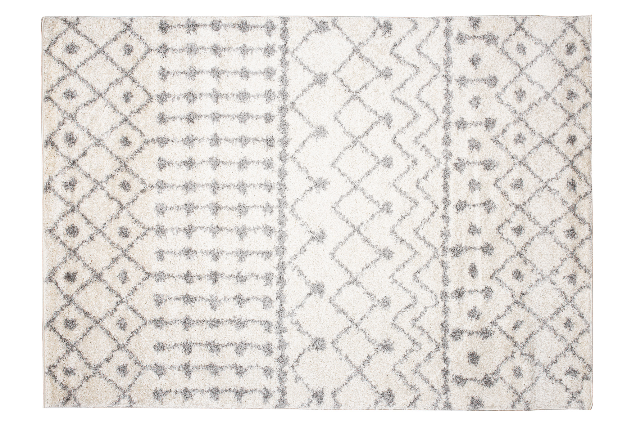 Alfombra peluda flor larga salón dormitorio diseño étnico gris ECOTEX - Imagen 11 de 11