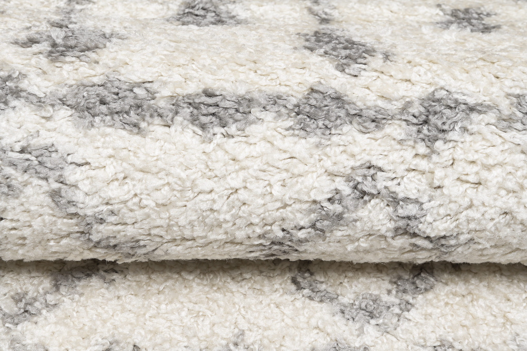 Alfombra peluda flor larga salón dormitorio diseño étnico gris ECOTEX - Imagen 7 de 11