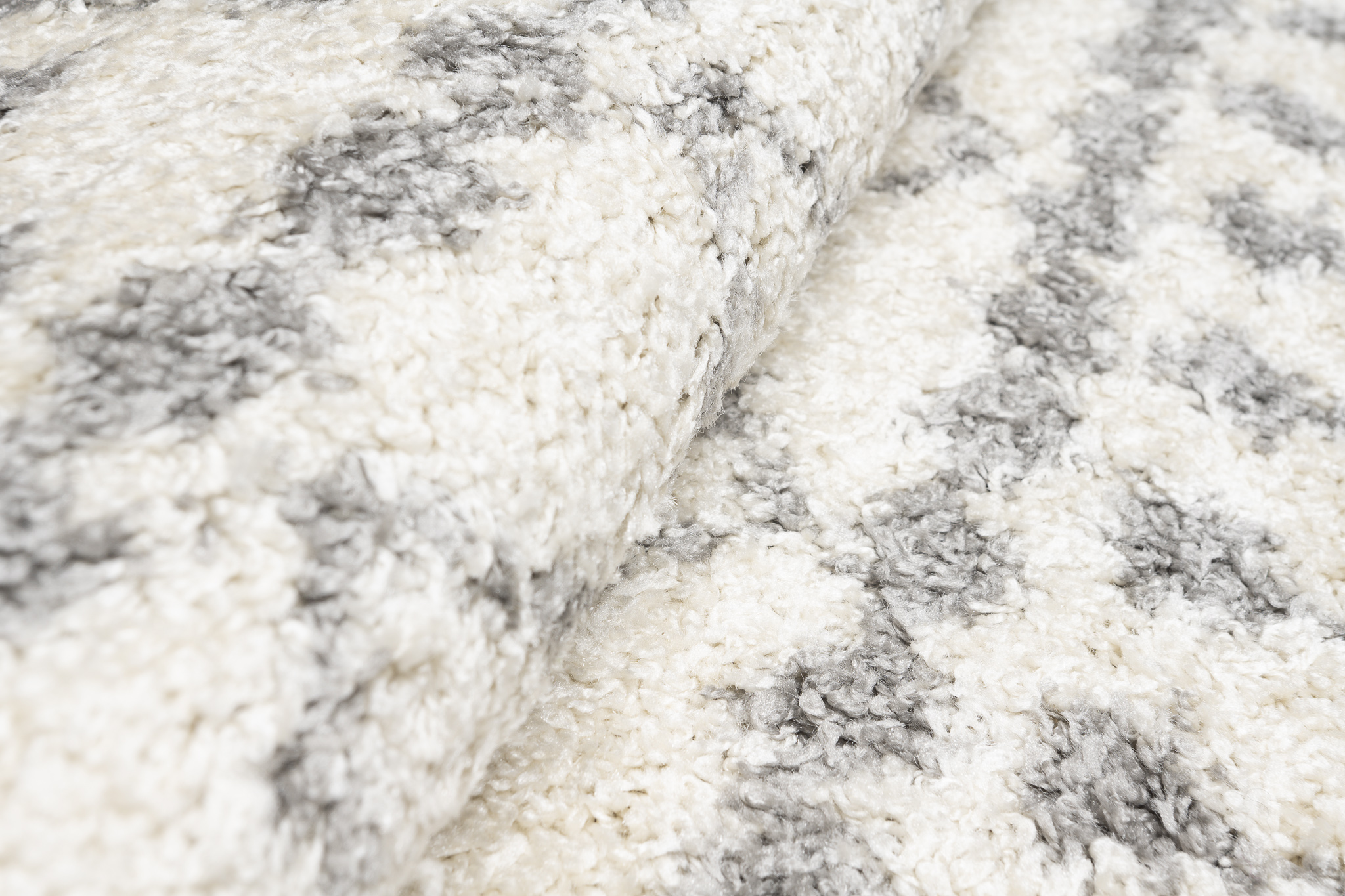 Alfombra peluda flor larga salón dormitorio diseño étnico gris ECOTEX - Imagen 8 de 11
