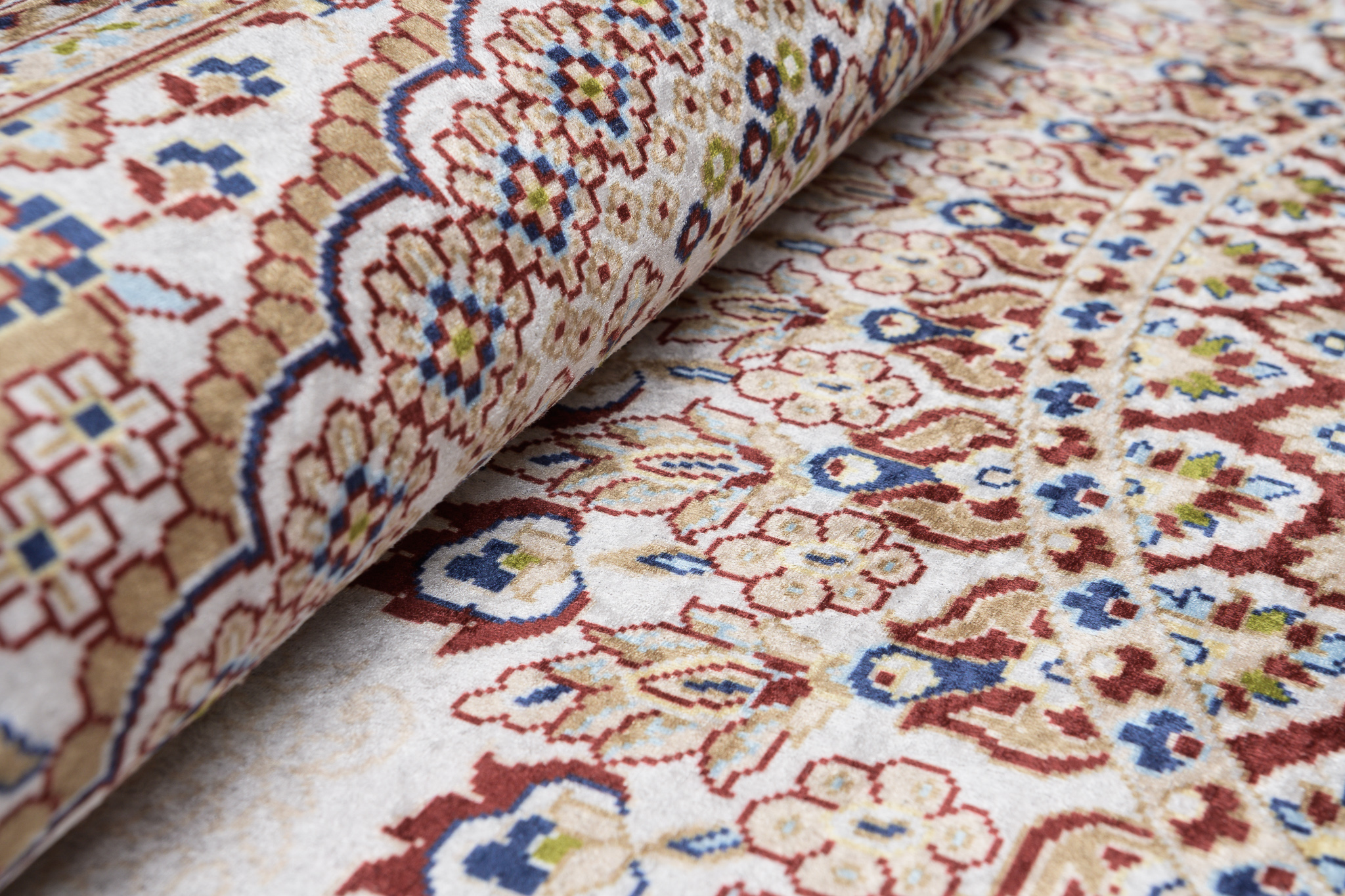 Alfombra clásica flecos estampados borde lavable antideslizante salón - Imagen 10 de 13
