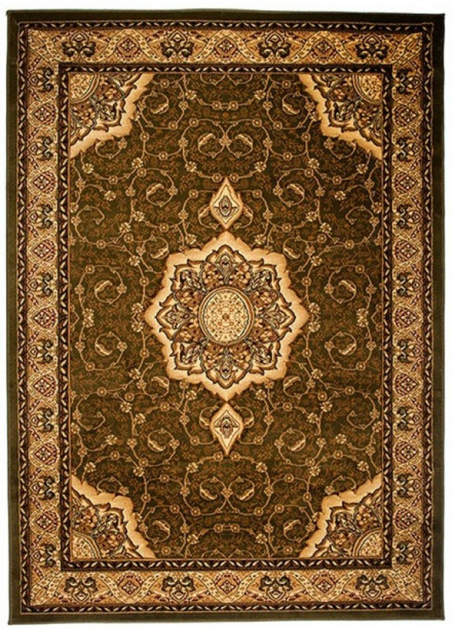Wohnzimmer Teppich Kurzflor Klassisch Orientalisch Beige Grau Floral Ornament
