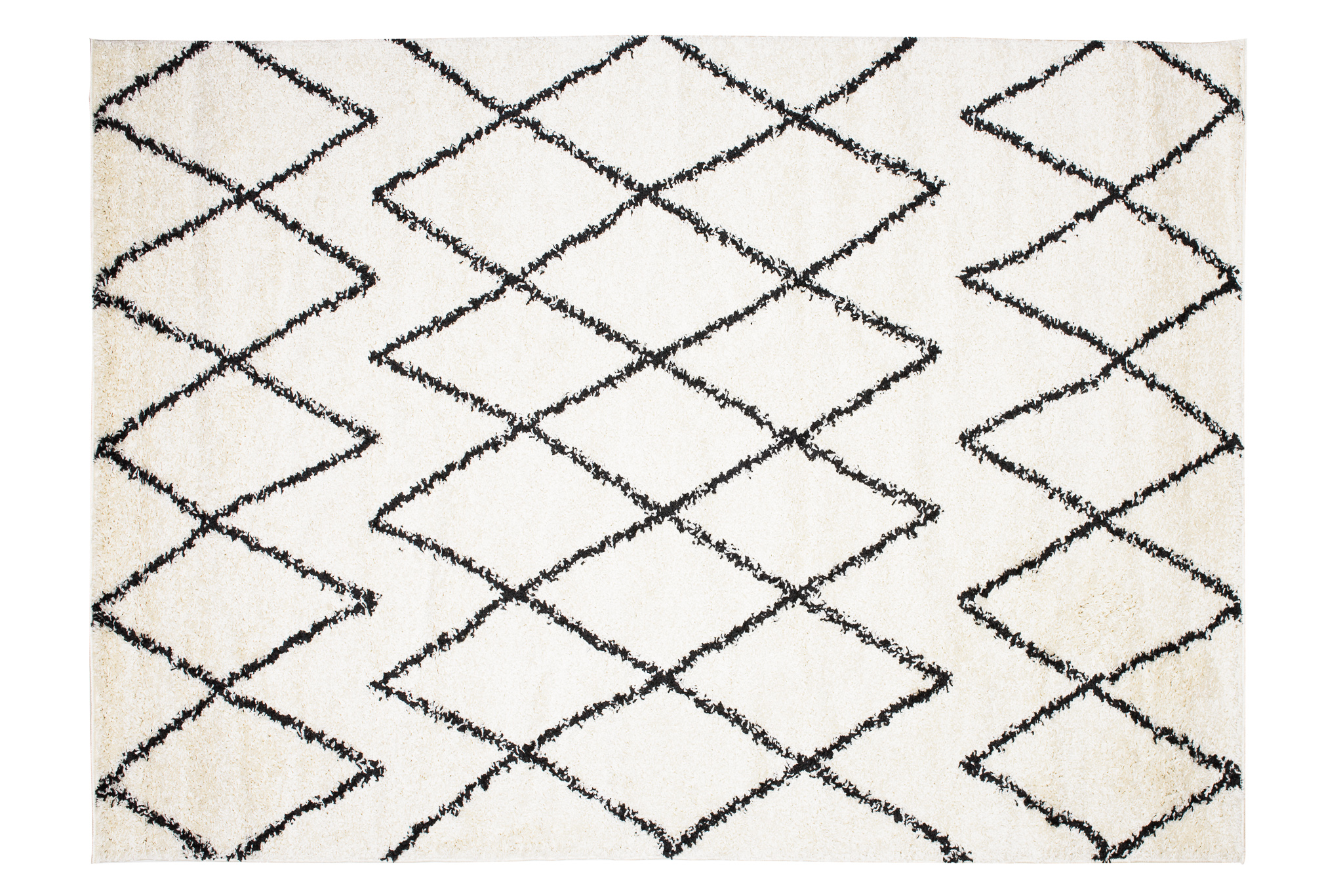 Alfombra peluda de piso alto moderna patrón zigzag sala de estar dormitorio ECOTEX - Imagen 11 de 11
