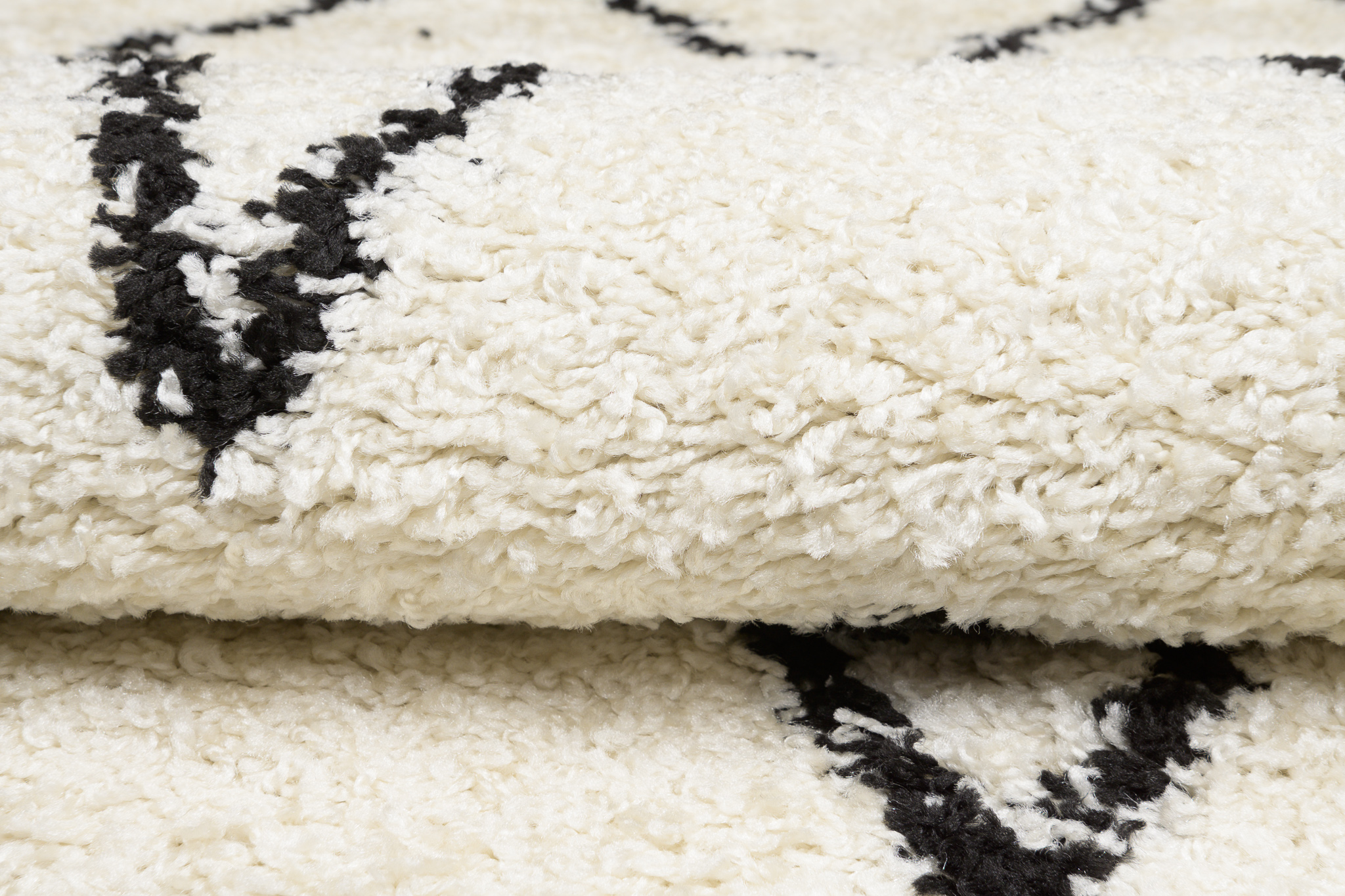 Alfombra peluda de piso alto moderna patrón zigzag sala de estar dormitorio ECOTEX - Imagen 7 de 11