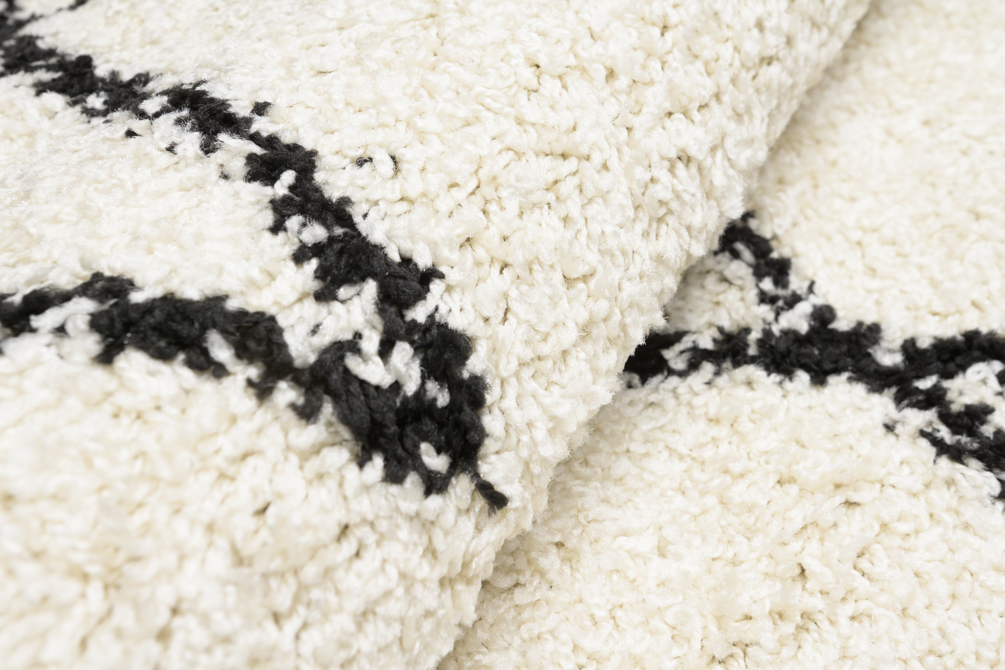 Alfombra peluda de piso alto moderna patrón zigzag sala de estar dormitorio ECOTEX - Imagen 8 de 11
