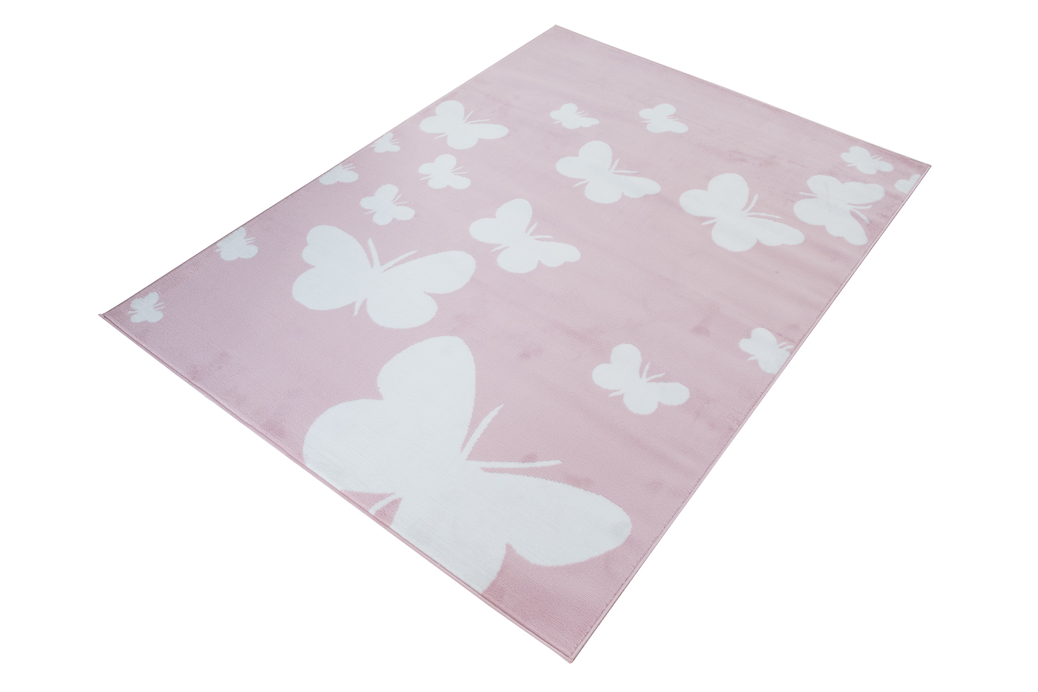 Alfombra infantil rosa blanca mariposas círculos flores estrellas habitación infantil ECOTEX - Imagen 19 de 33
