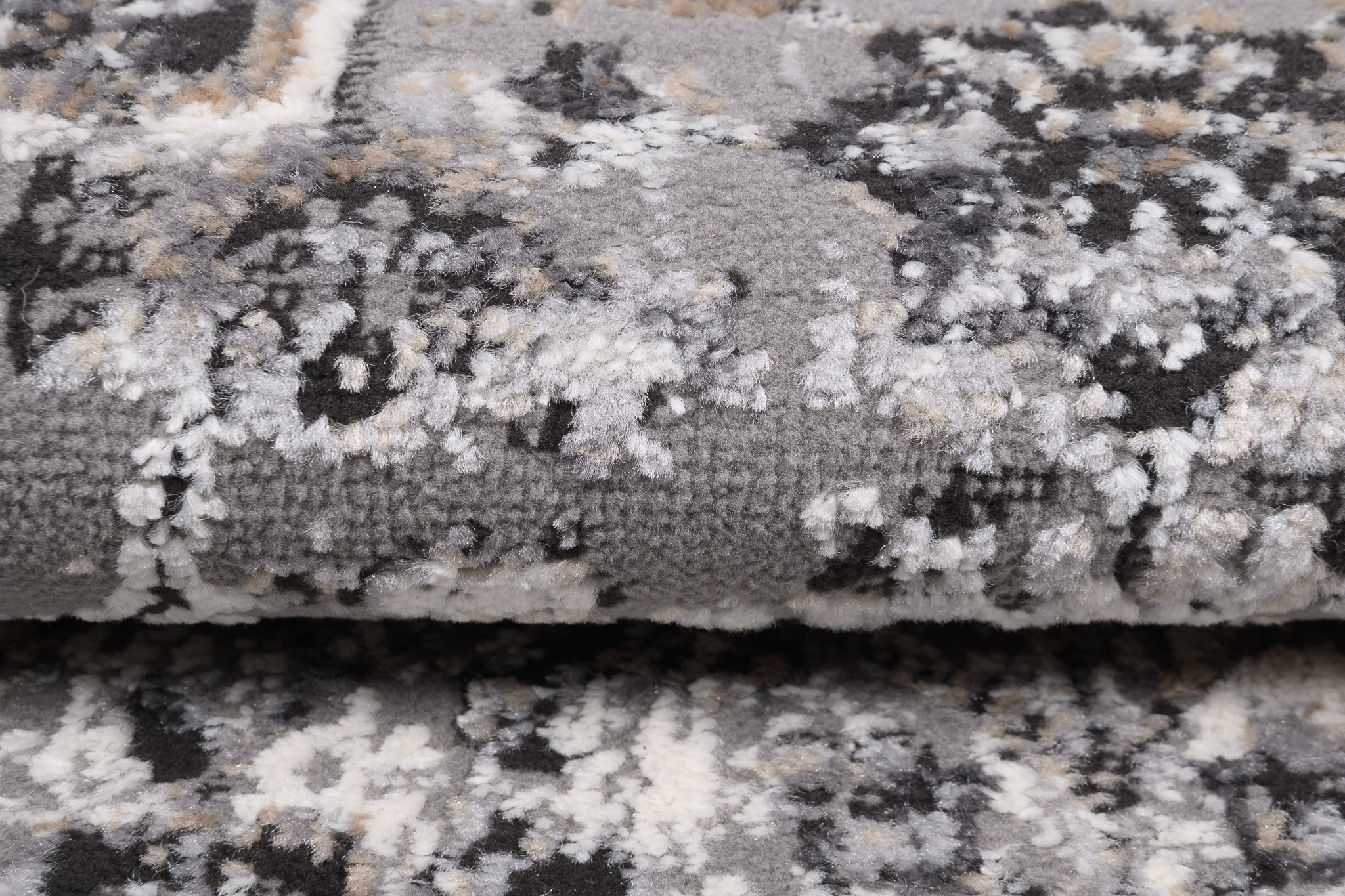 Alfombra salón de pelo corto clásico vintage gris crema flores orientales - Imagen 7 de 30