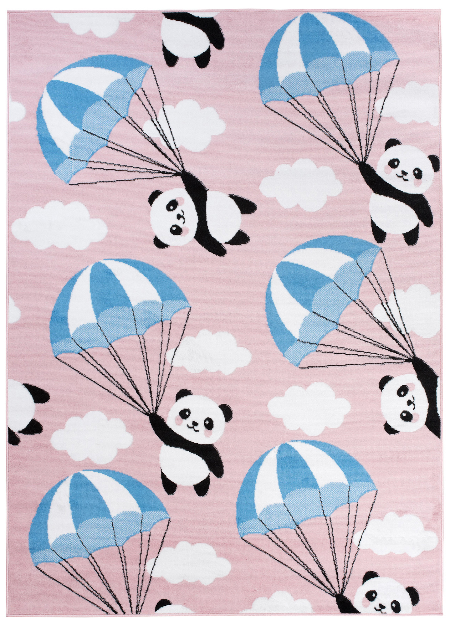 Alfombra infantil de pelo corto rosa gris animales panda habitación infantil fácil de cuidar ECOTEX - Imagen 11 de 17