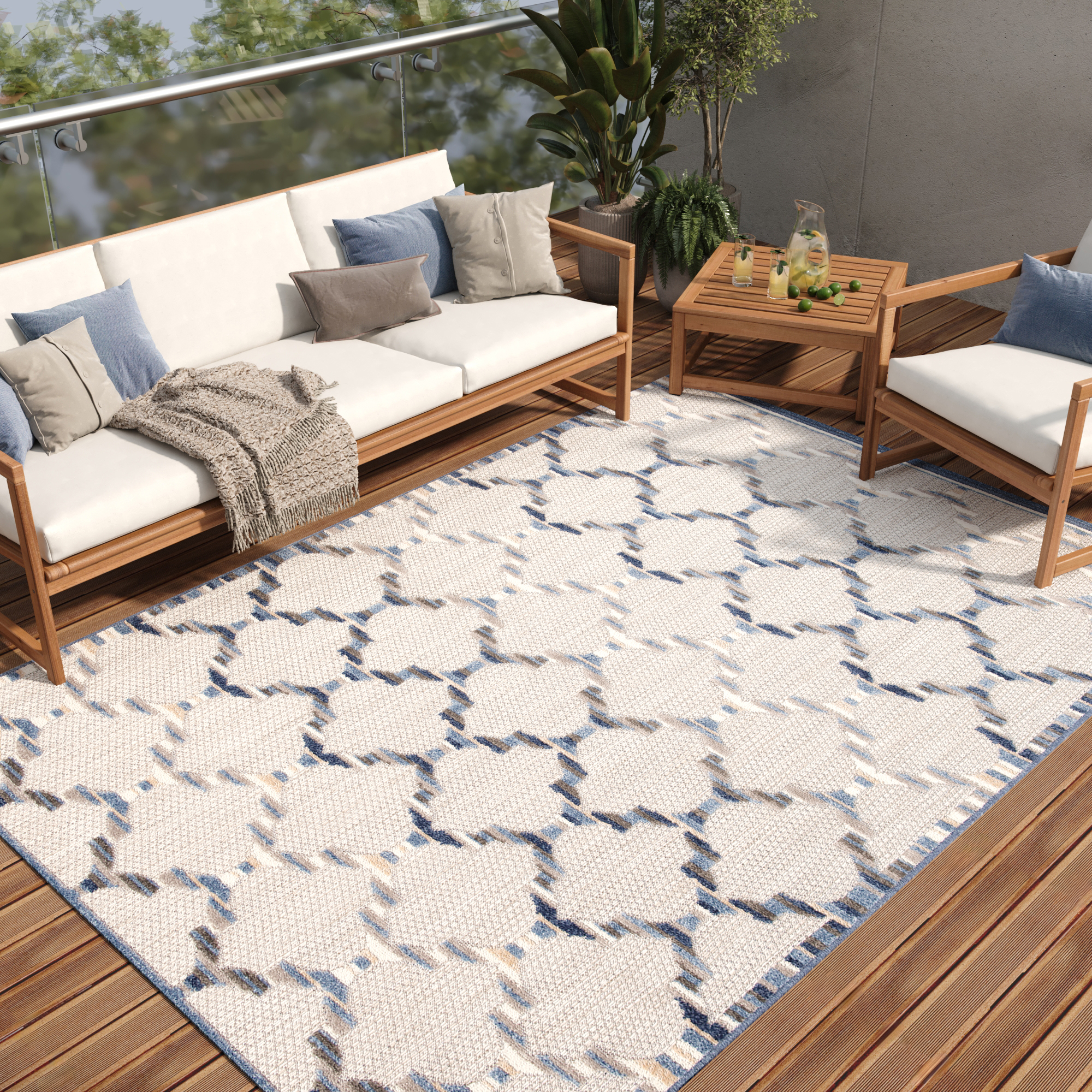 Alfombra plana interior beige crema marrón claro gris sisal salón moderno - Imagen 2 de 20