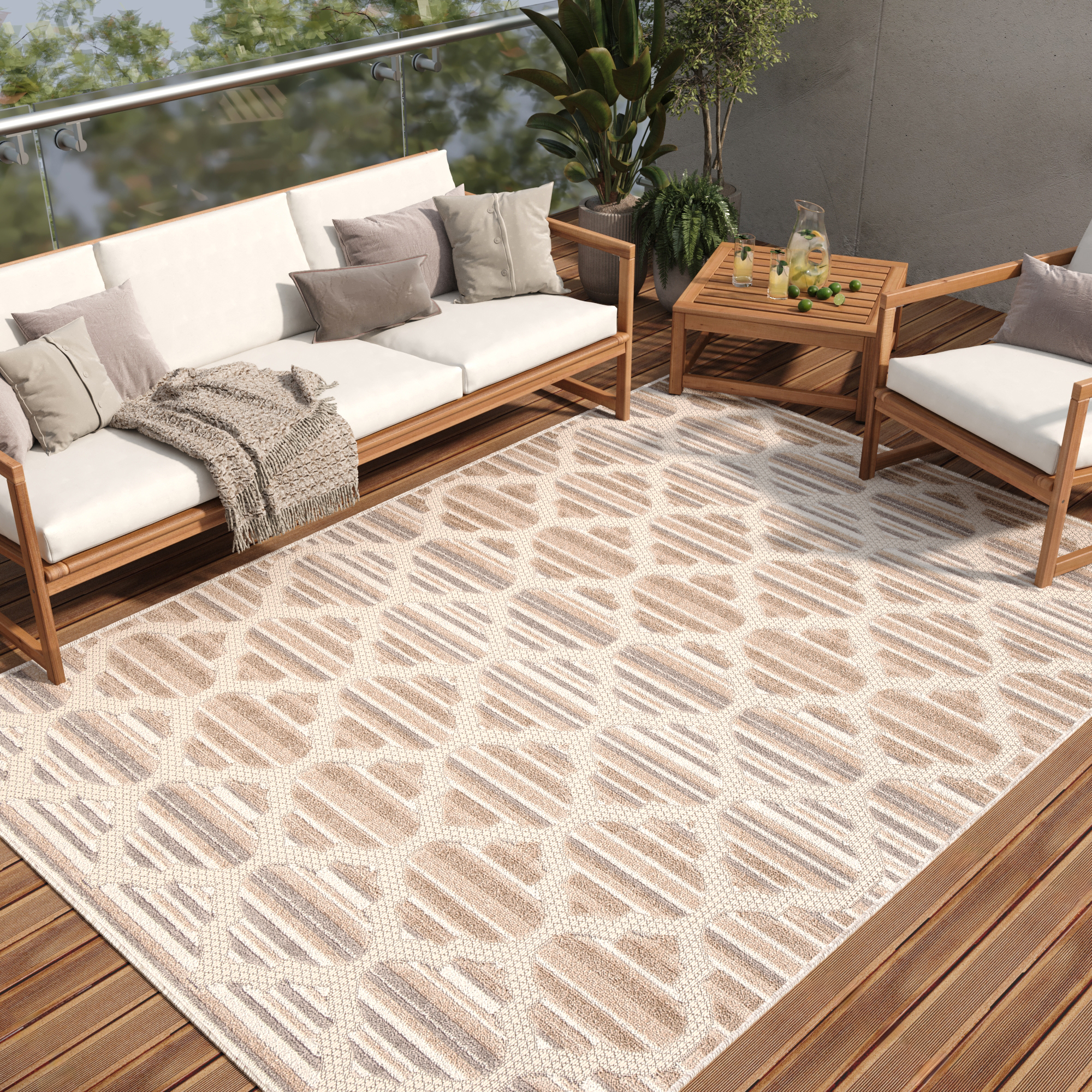Alfombra plana interior beige crema marrón claro gris sisal salón moderno - Imagen 12 de 20