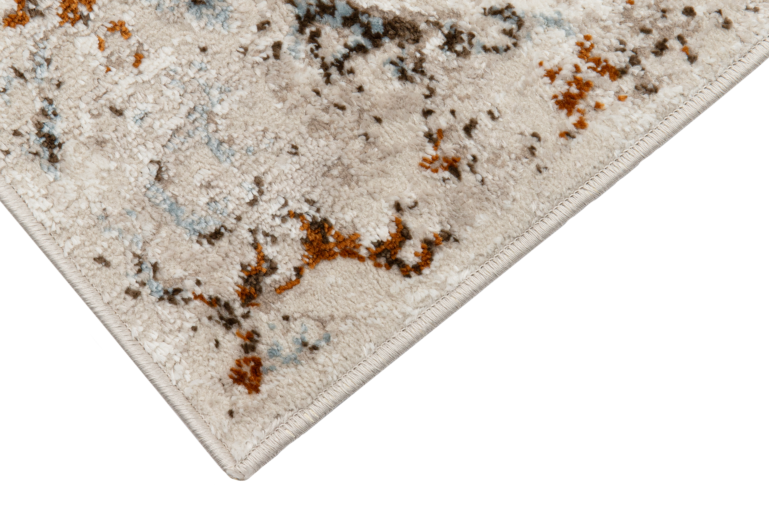 Alfombra de pelo corto clásico patrón floral adorno beige gris salón ECOTEX - Imagen 31 de 33