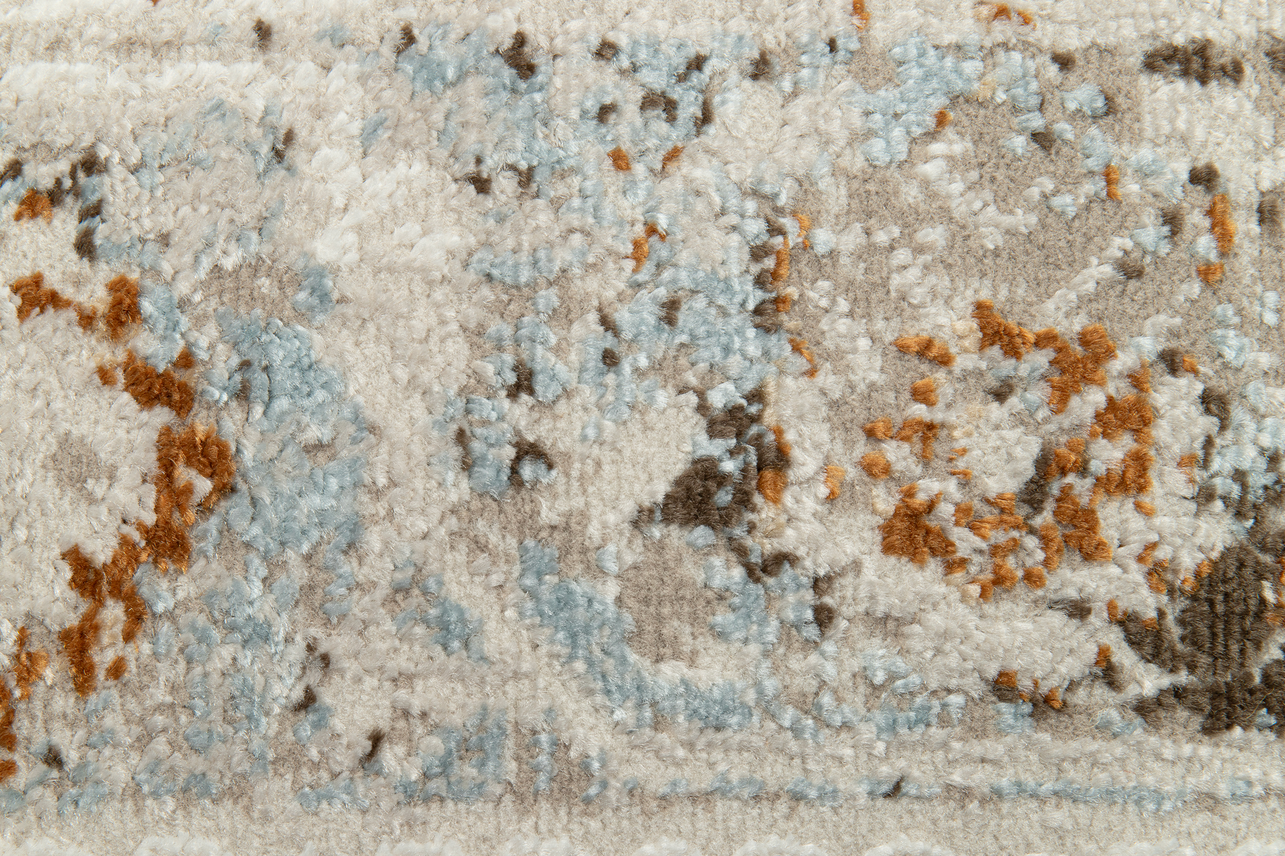 Alfombra de pelo corto clásico patrón floral adorno beige gris salón ECOTEX - Imagen 20 de 33
