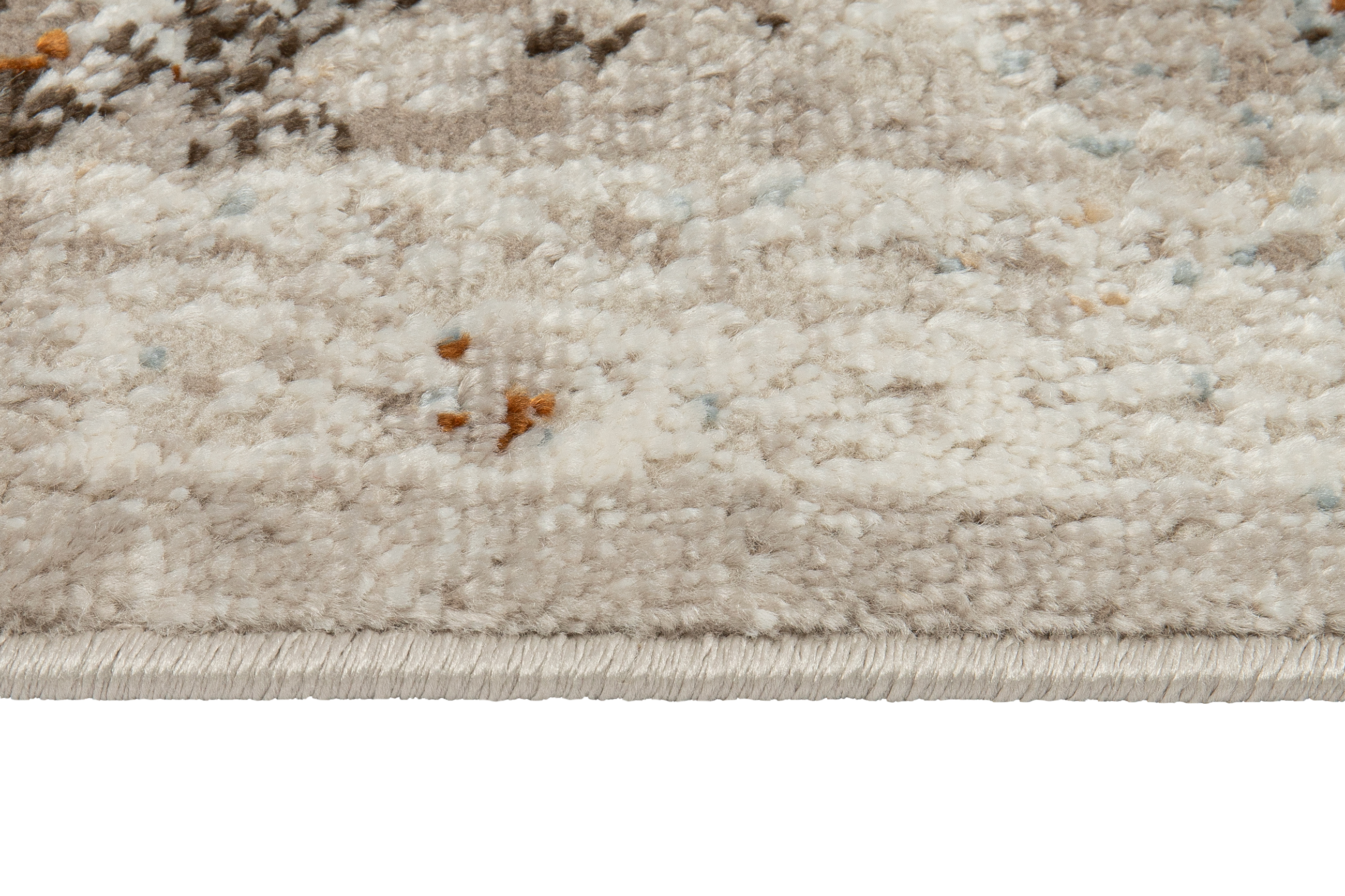 Alfombra de pelo corto clásico patrón floral adorno beige gris salón ECOTEX - Imagen 22 de 33