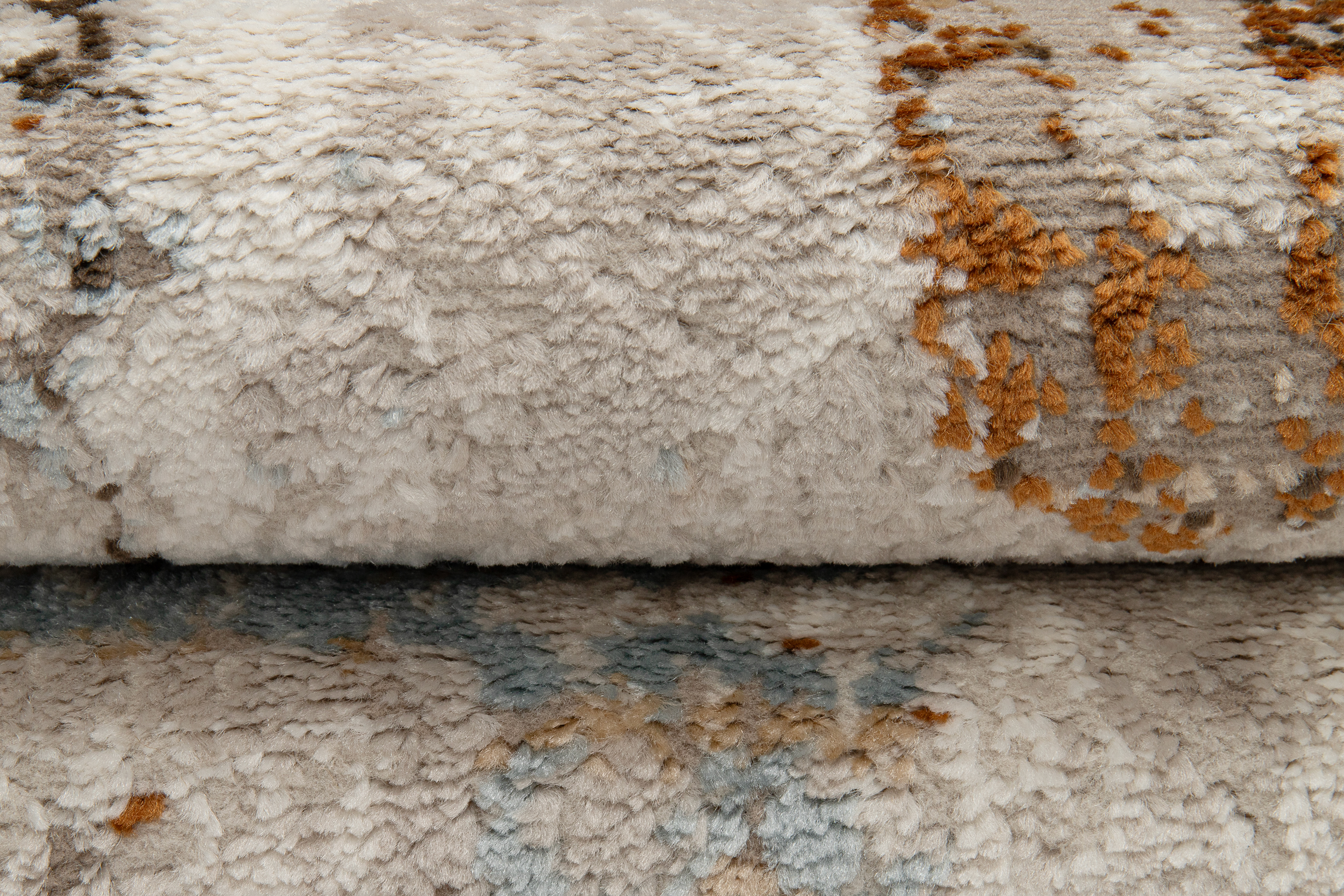 Alfombra de pelo corto clásico patrón floral adorno beige gris salón ECOTEX - Imagen 24 de 33