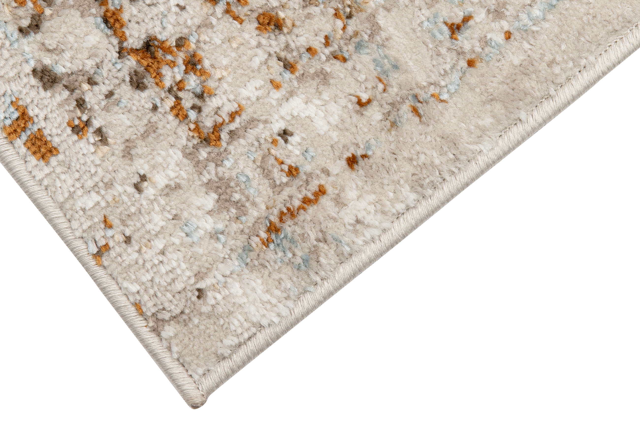 Alfombra de pelo corto clásico patrón floral adorno beige gris salón ECOTEX - Imagen 7 de 33