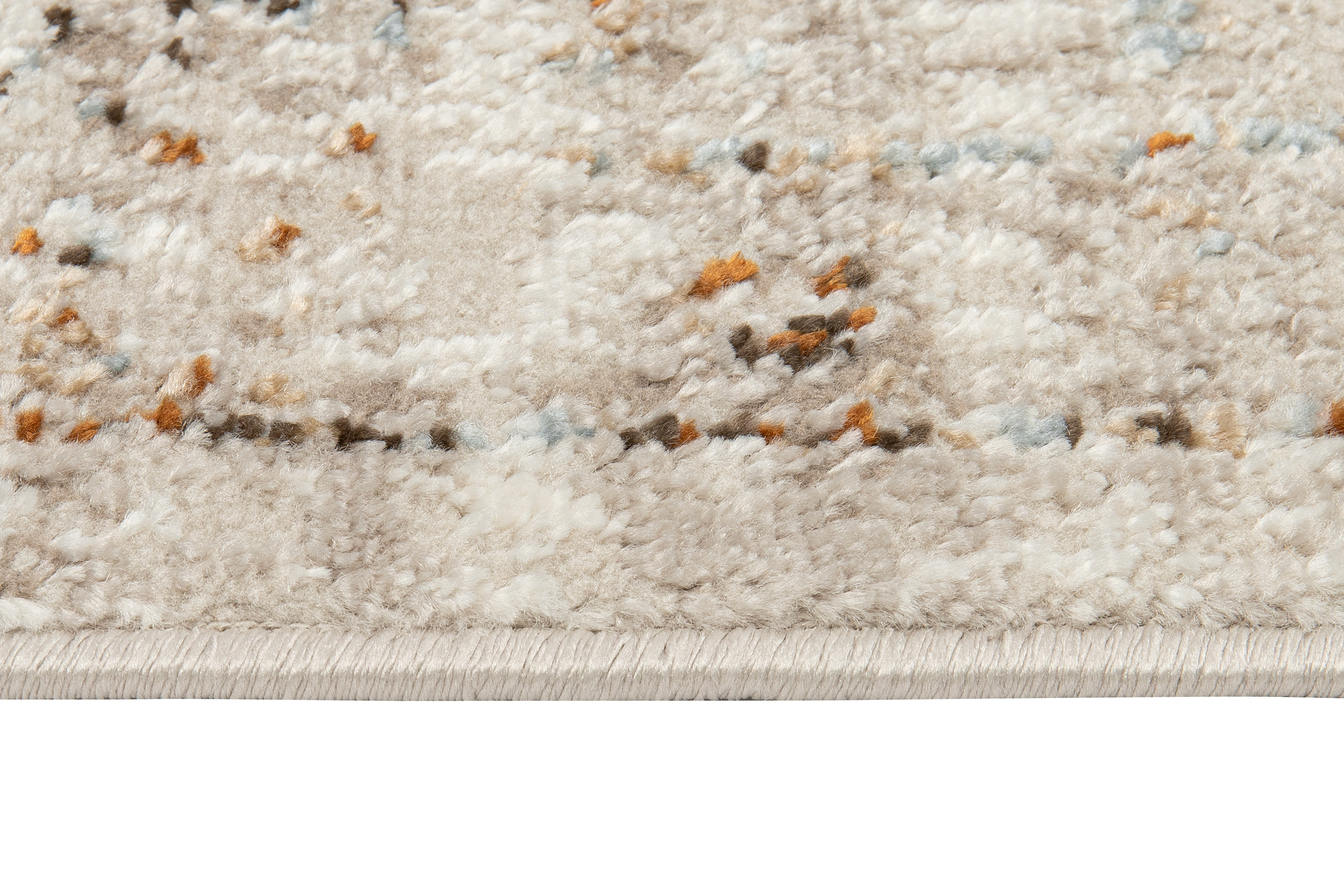 Alfombra de pelo corto clásico patrón floral adorno beige gris salón ECOTEX - Imagen 6 de 33