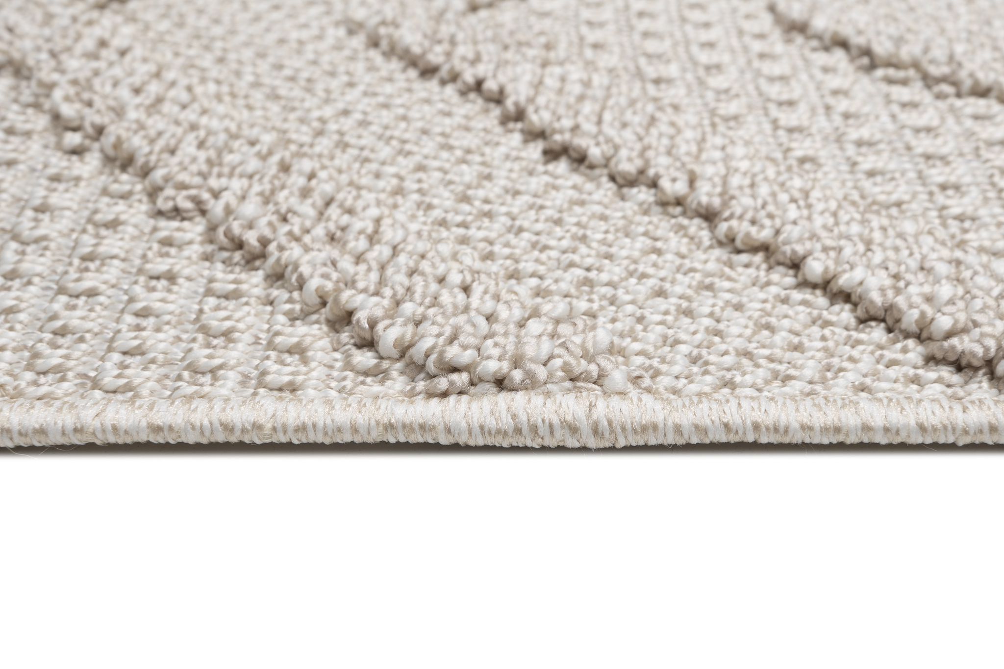Alfombra Tela Plana 3D Estructura Interior Exterior Beige Flecos Terraza Balcón - Imagen 6 de 11