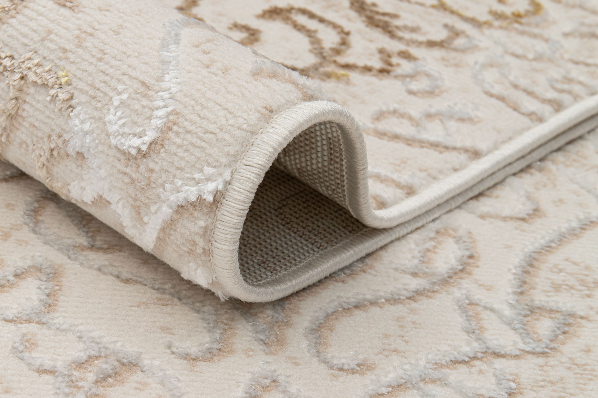 Teppich Kurzflor Grau Beige Glänzend Rahmen Floral Klassisch 3D Effekt ÖKOTEX - Bild 12 von 25