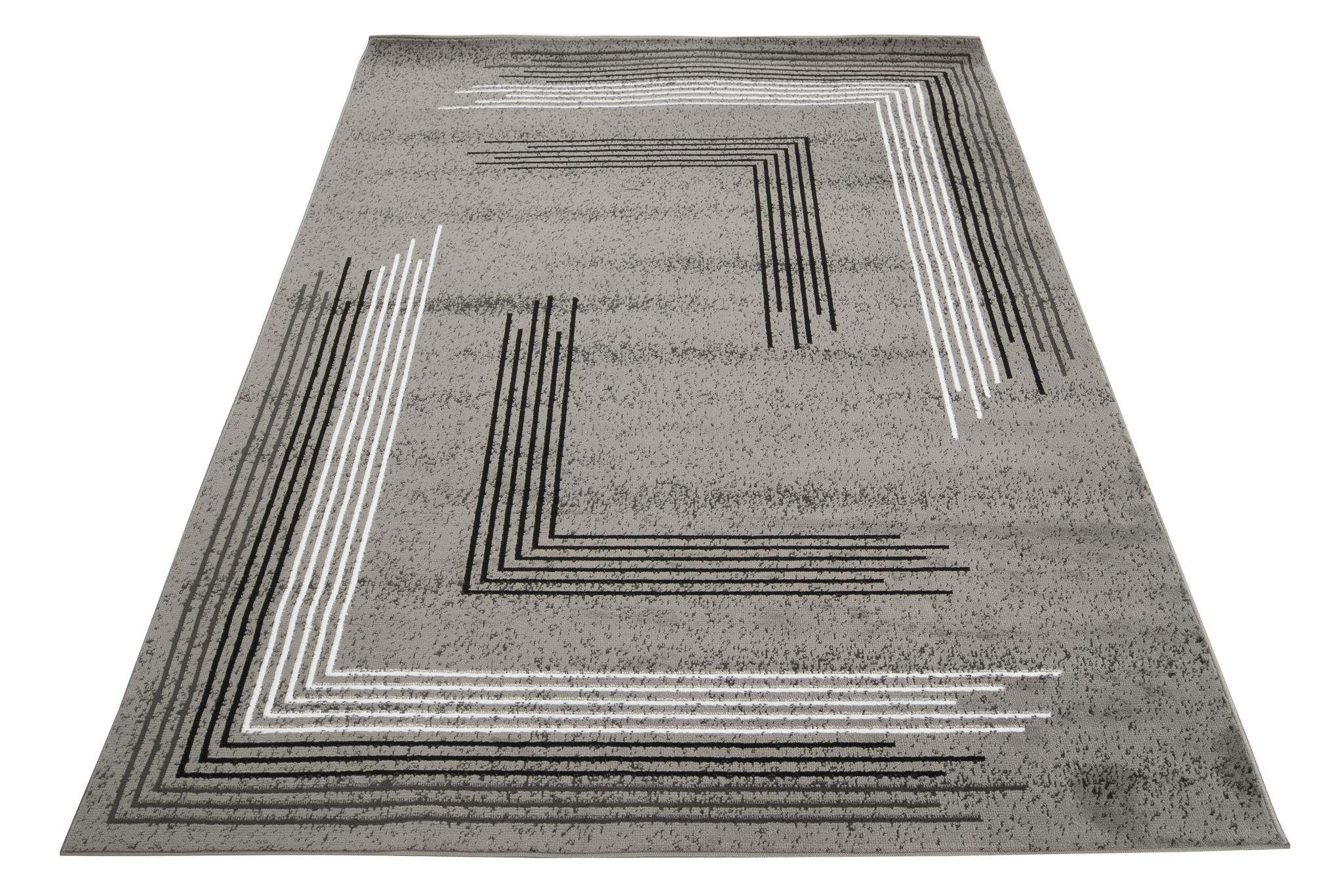 Tappeto 200x300 soggiorno pelo corto grigio moderno motivo geometrico ÖKOTEX - Foto 29 di 41