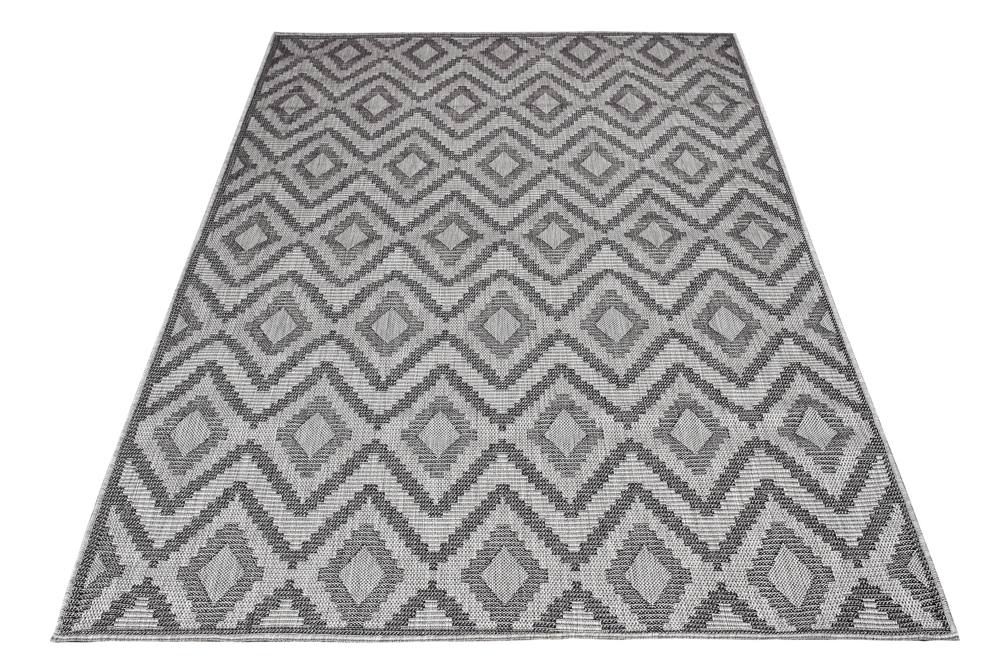 Alfombra exterior tela plana aspecto sisal gris balcón terraza interior resistente a la intemperie - Imagen 48 de 61