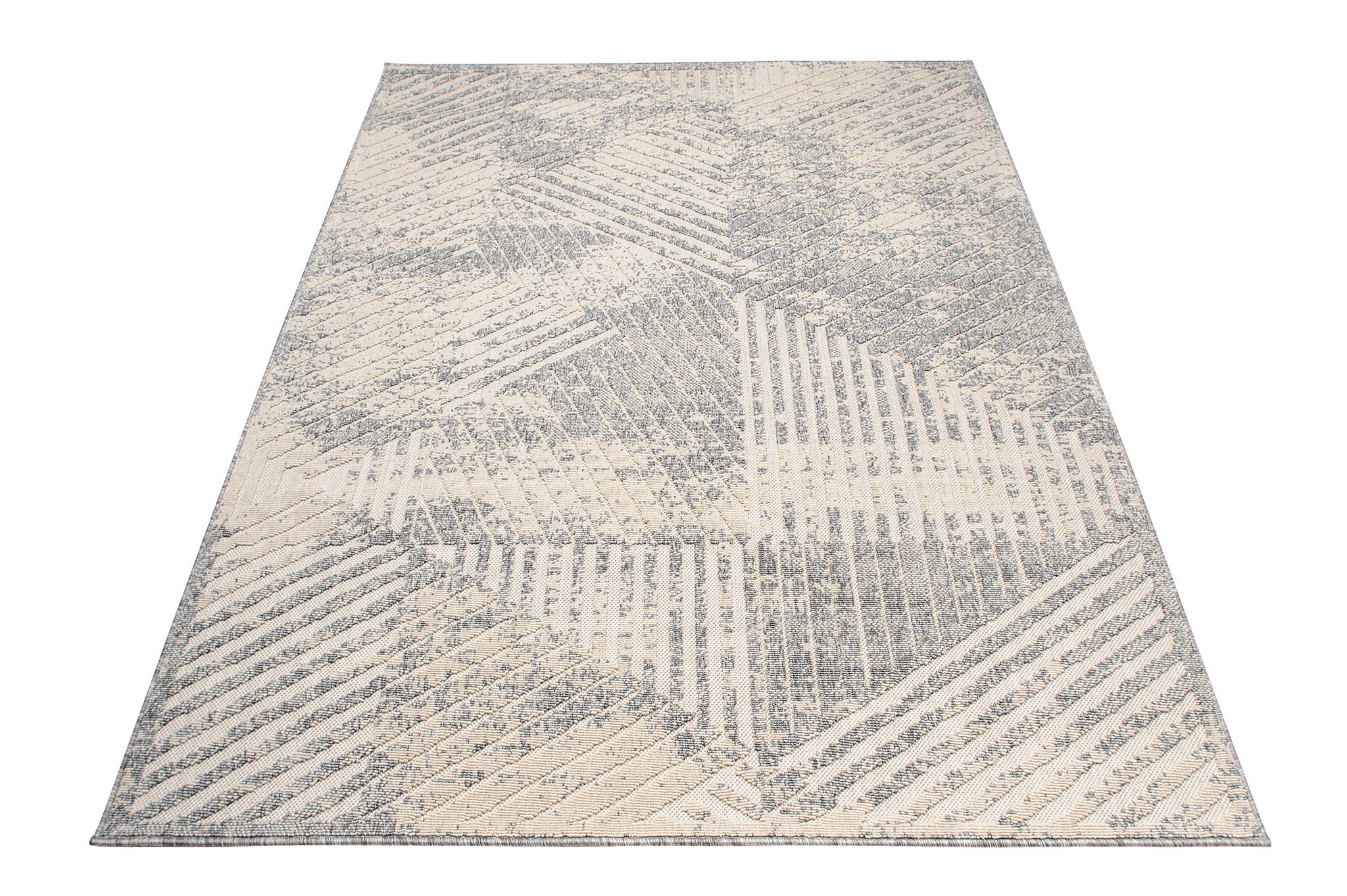 Alfombra Interior Exterior Balcón Salón Gris Crema Moderna Efecto 3D ÖKOTEX - Imagen 8 de 61