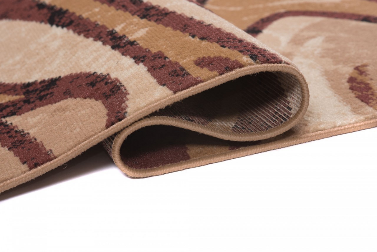 Teppichläufer Wohnzimmer Flur Kurzflor pflegeleicht grau braun Wellenmuster NEU - Bild 12 von 14