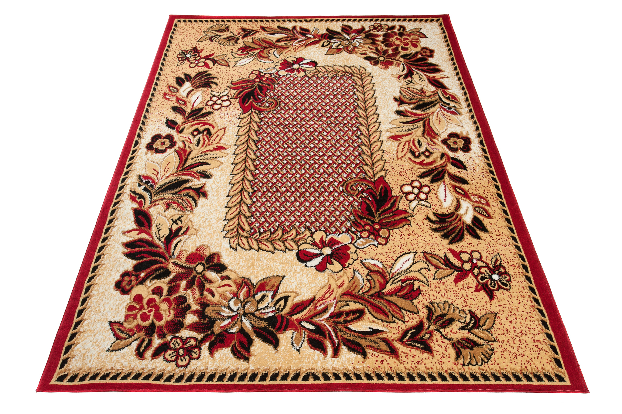 Teppich Modern Blumen Ornament Beige Braun Rot Lila Wohzimmer Schlafzimmer - Bild 24 von 41