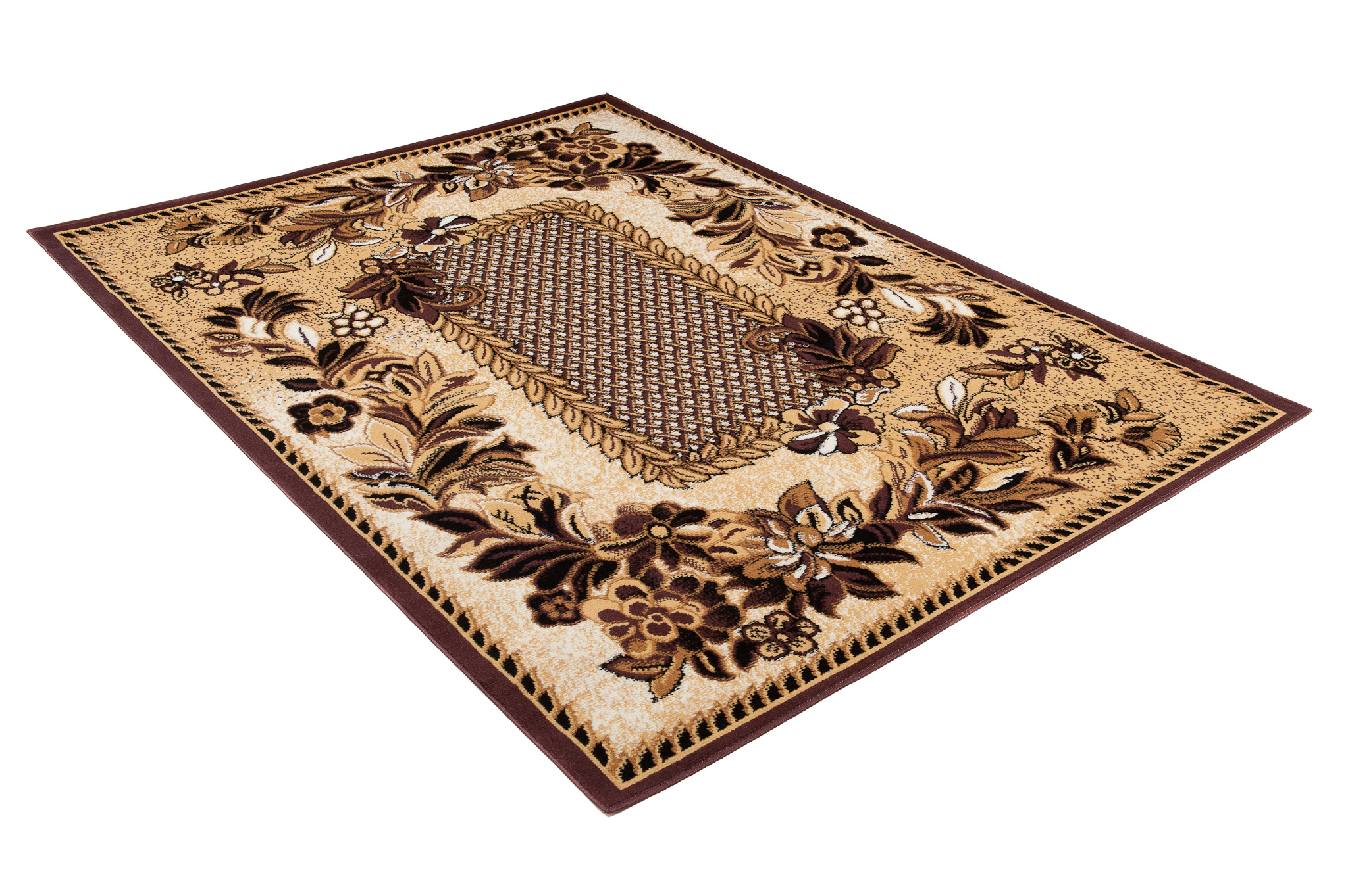 Teppich Modern Blumen Ornament Beige Braun Rot Lila Wohzimmer Schlafzimmer - Bild 33 von 41