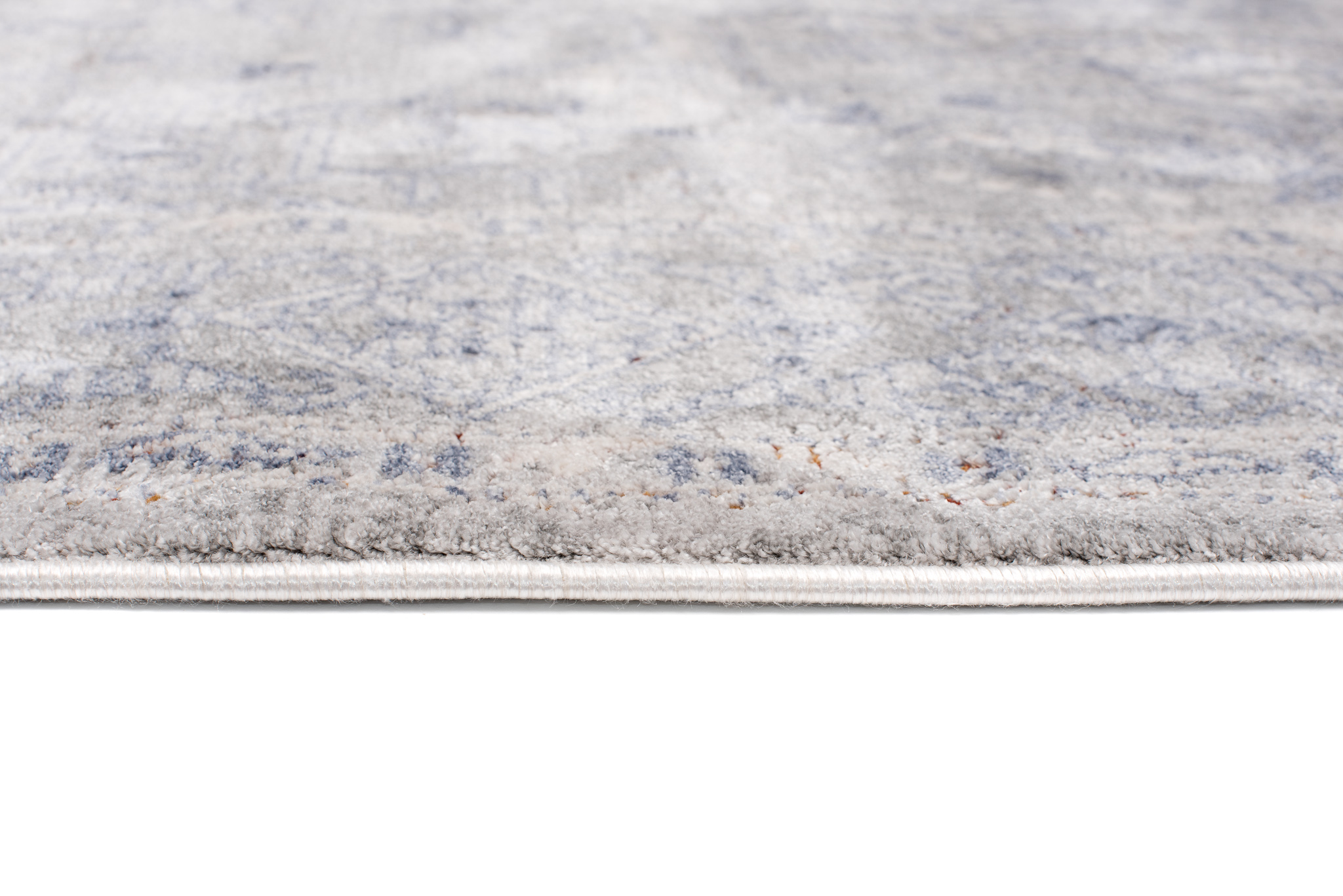 Alfombra clásica salón piso corto flores adornos gris crema ÖKOTEX - Imagen 16 de 57