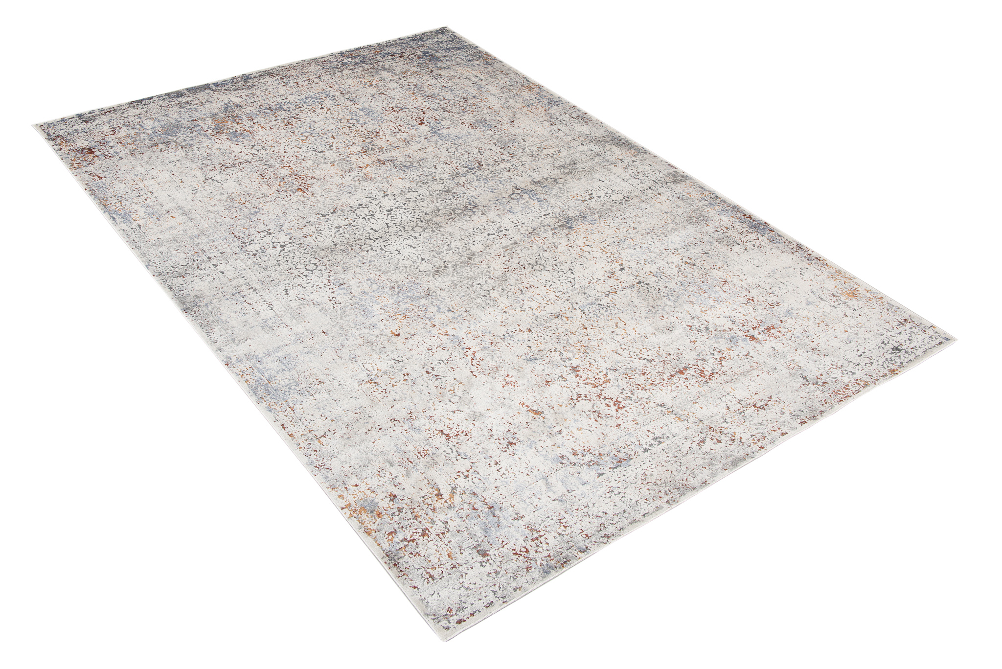 Alfombra clásica salón piso corto flores adornos gris crema ÖKOTEX - Imagen 57 de 57