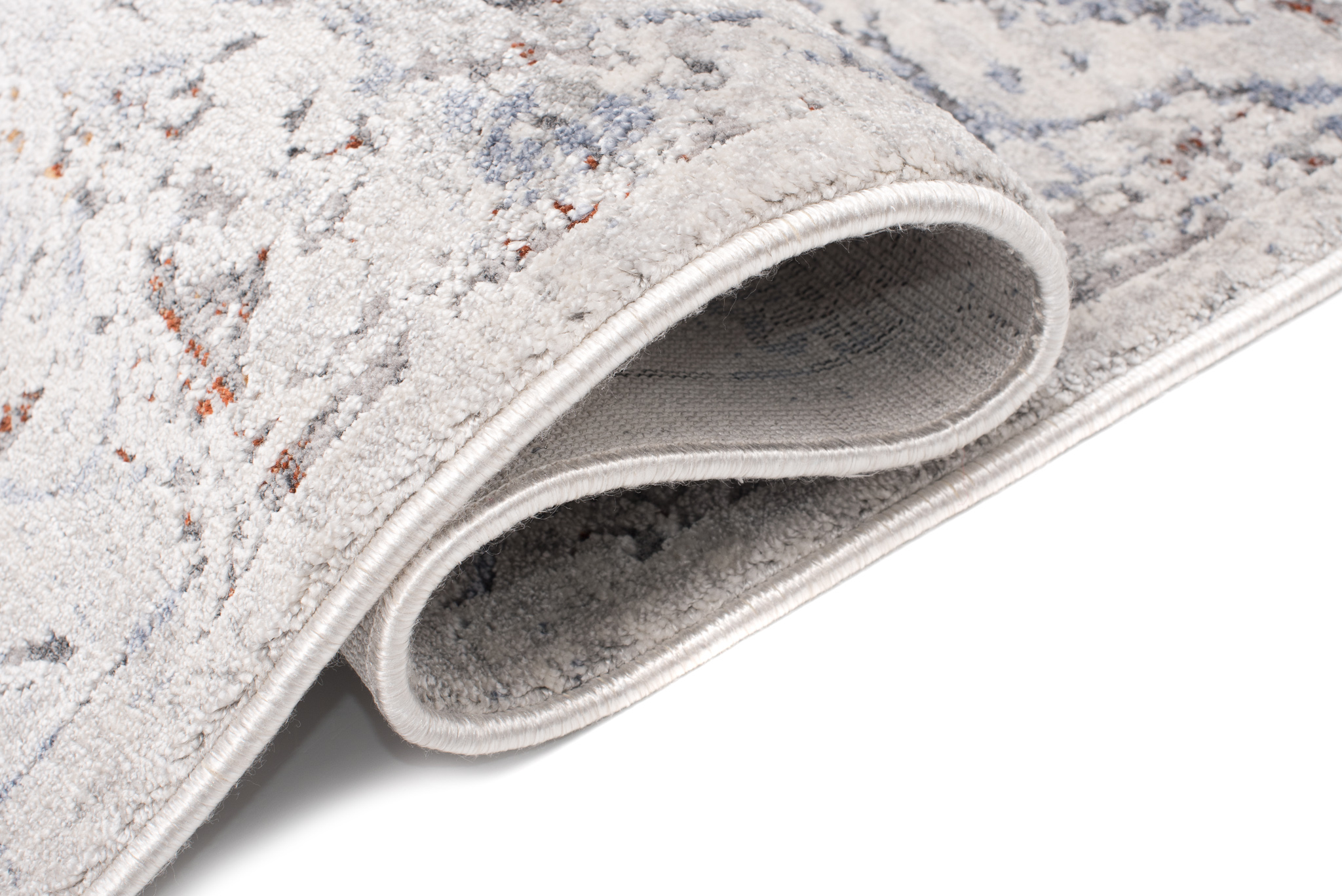 Alfombra clásica salón piso corto flores adornos gris crema ÖKOTEX - Imagen 25 de 57