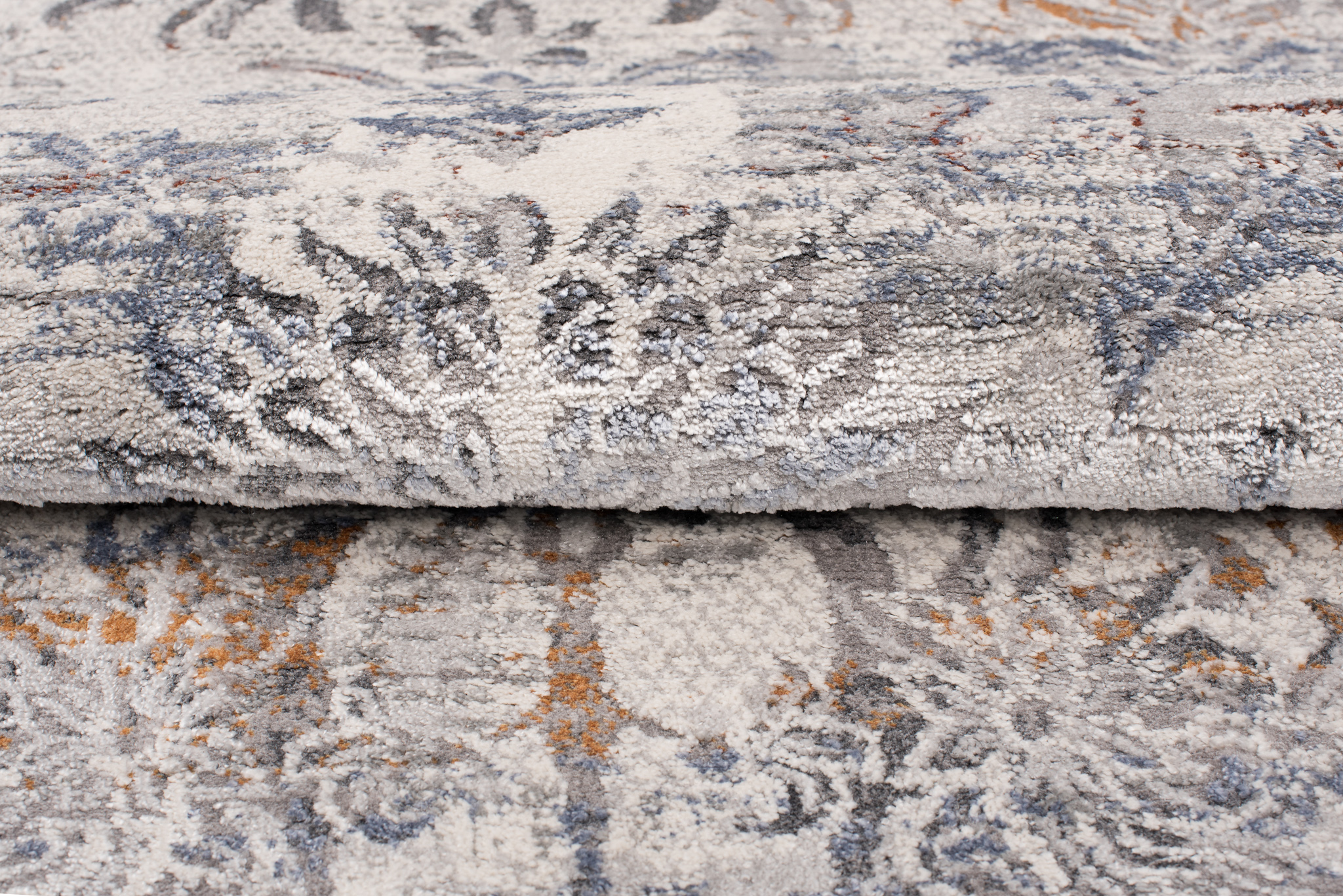 Alfombra clásica salón piso corto flores adornos gris crema ÖKOTEX - Imagen 27 de 57