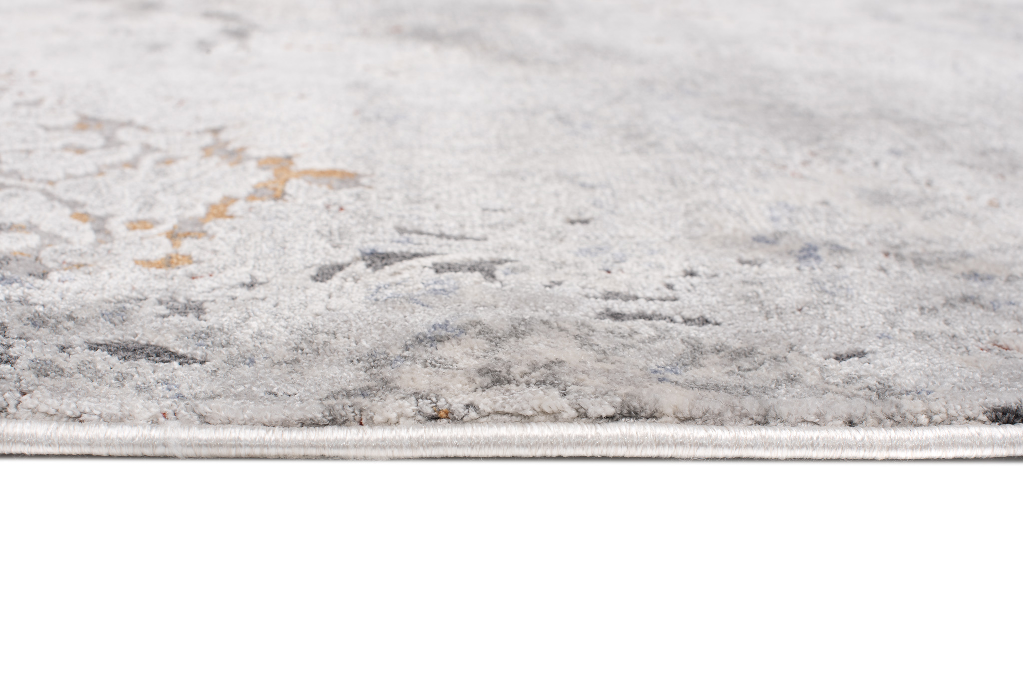 Alfombra clásica salón piso corto flores adornos gris crema ÖKOTEX - Imagen 44 de 57